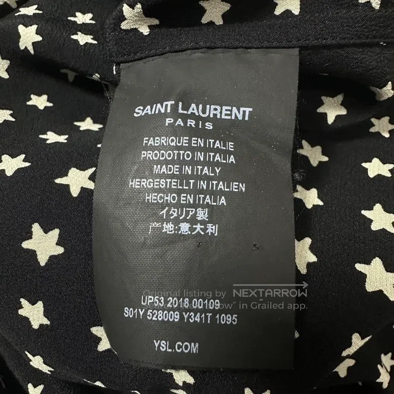 Saint Laurent Paris Saint Laurent Paris Black Five-Pointed Star Printed Silk S Size XS / US 0-2 / IT 36-38 - 4 Thumbnail