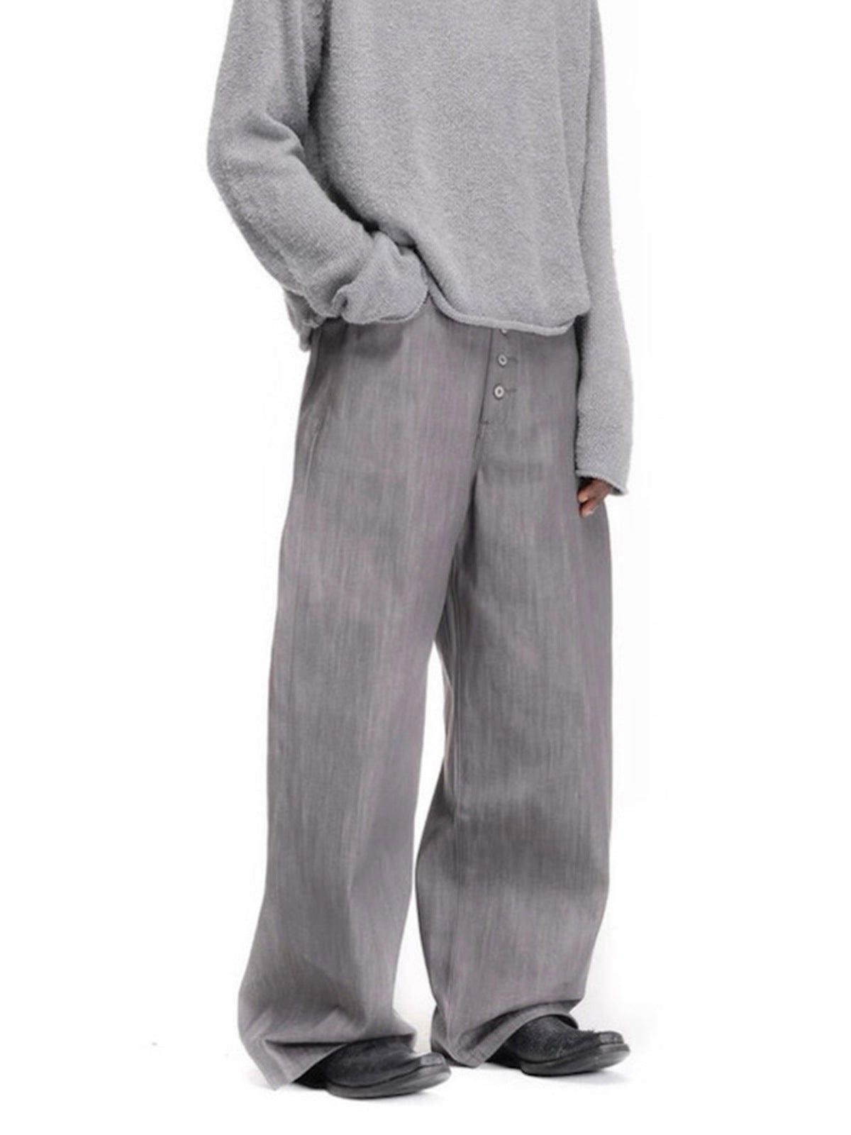Other Washed Grey Extreme Wide-Leg Button-Fly Denim | Raw Size US 32 / EU 48 - 4 Thumbnail