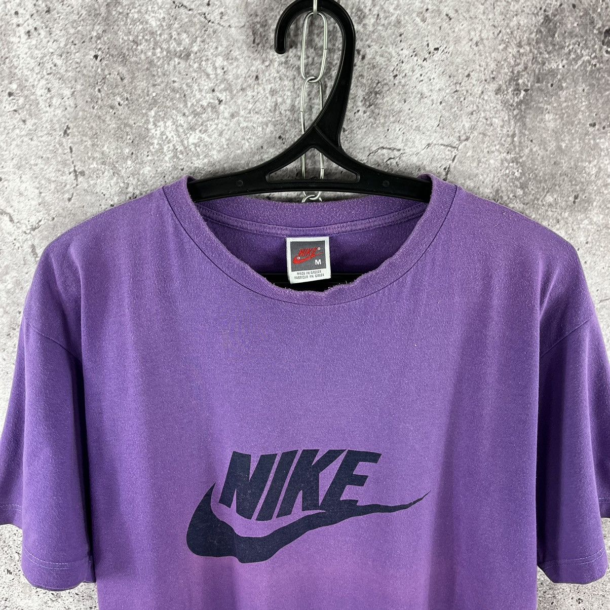 Nike × Vintage Vtg Nike 1990s Tee Spell Out Big Logo Y2K Purple Size M Size US M / EU 48-50 / 2 - 2 Thumbnail