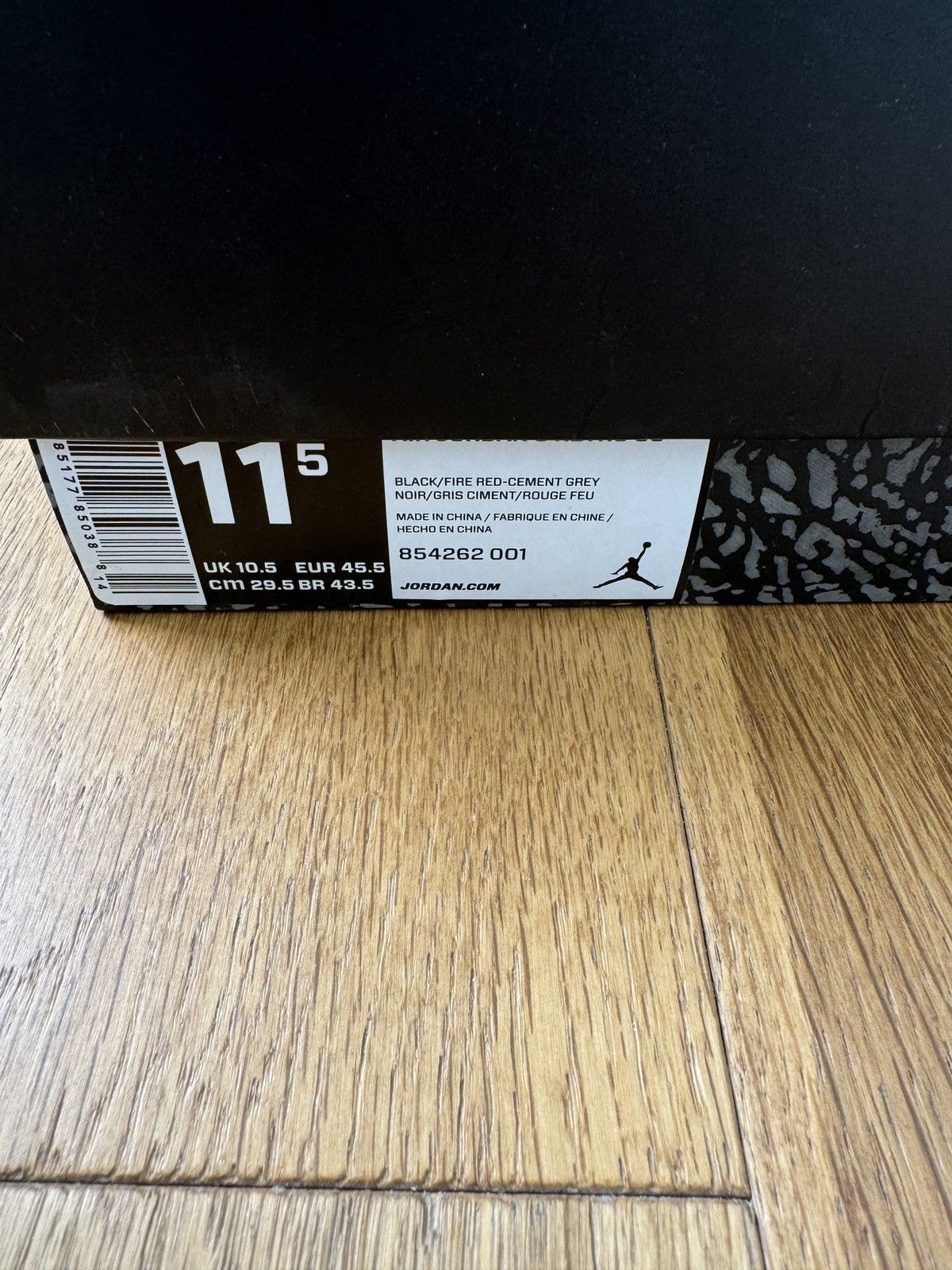 Jordan Brand × Nike AIR JORDAN 3 BLACK CEMENT OG (2018) Size US 11.5 / EU 44-45 - 10 Thumbnail