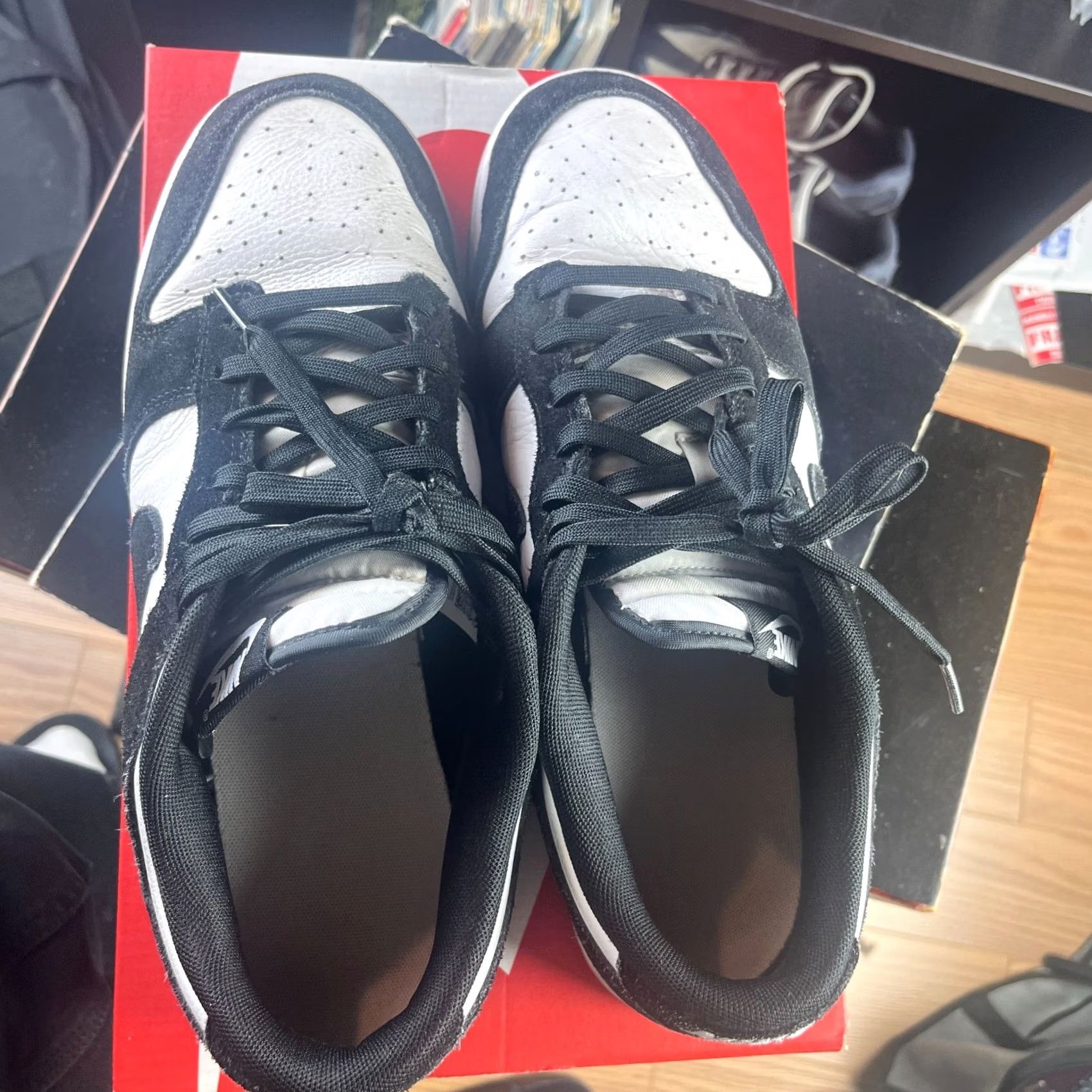 Nike Nike Dunk Low Panda Black White Retro SE 11.5 Mens Sneakers 90s Panda Nature Casual Running Basketball Shoe Size US 12 / EU 45 - 6 Thumbnail