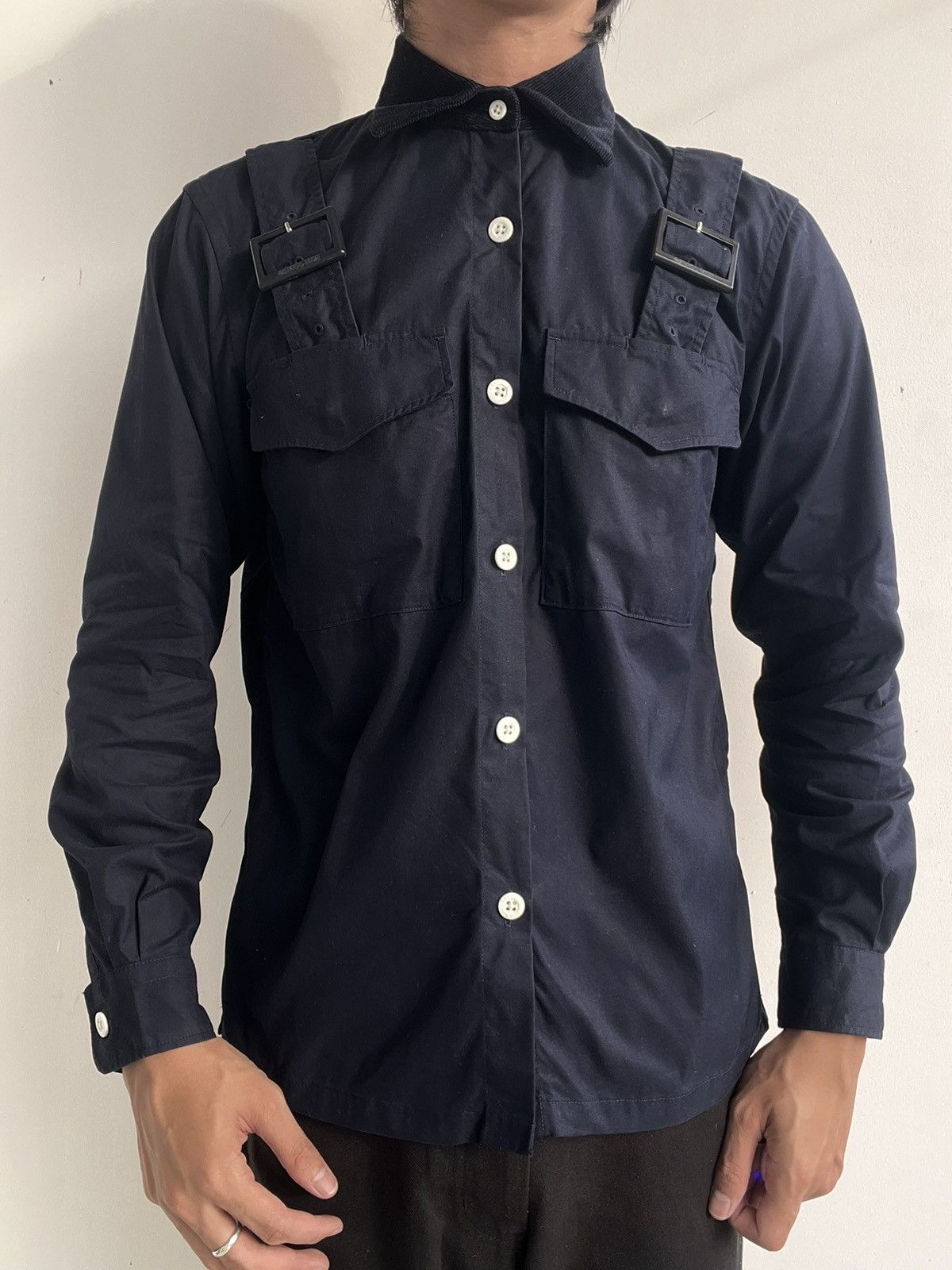 Kim Jones AW18 Kim Jones Strapped Navy Shirt Size US M / EU 48-50 / 2 - 1 Thumbnail