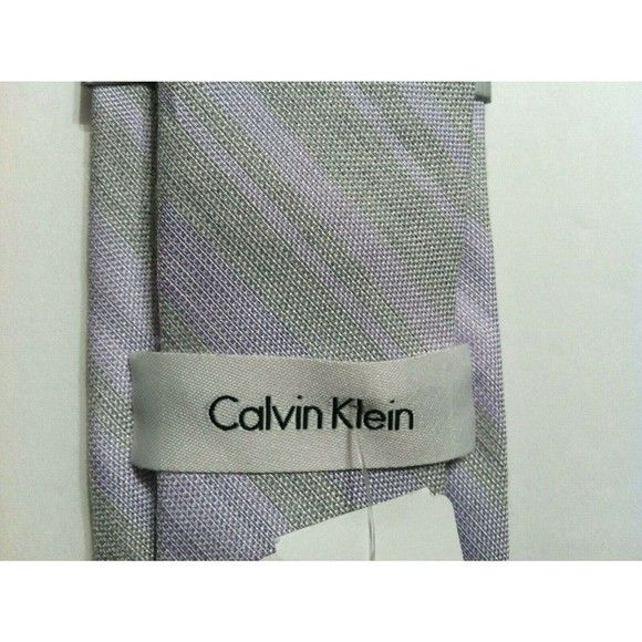 Calvin Klein CALVIN KLEIN MENS NEW LAVENDER/GRAY NECKTIE WIDTH: 2 7/8" Size ONE SIZE - 2 Thumbnail