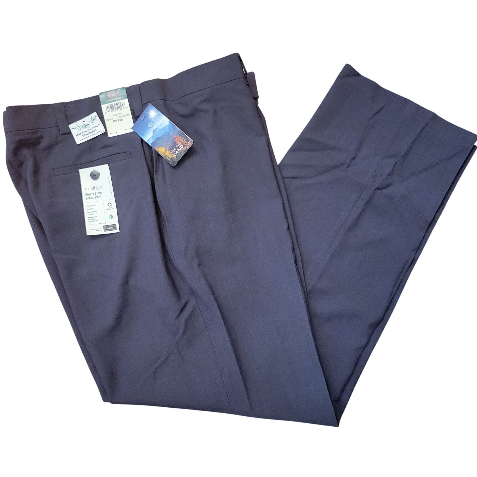 Haggar Haggar Repreve Stria Smart Fiber Dress Pants 42x32 Grey Clas Size US 42 / EU 58 - 1 Thumbnail