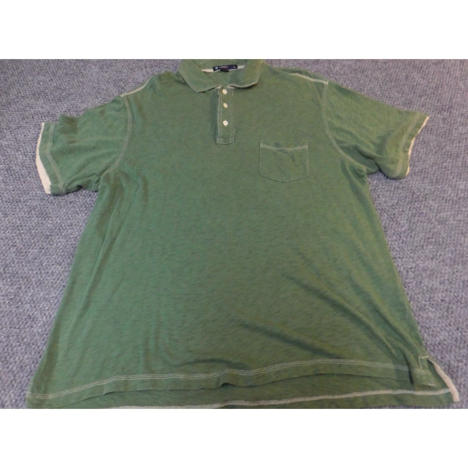 Cremieux Cremieux Polo Shirt XL Green Button-Down Collared Short Sleeve Regular Pocket Golf Classic Mens Size US XL / EU 56 / 4 - 2 Thumbnail