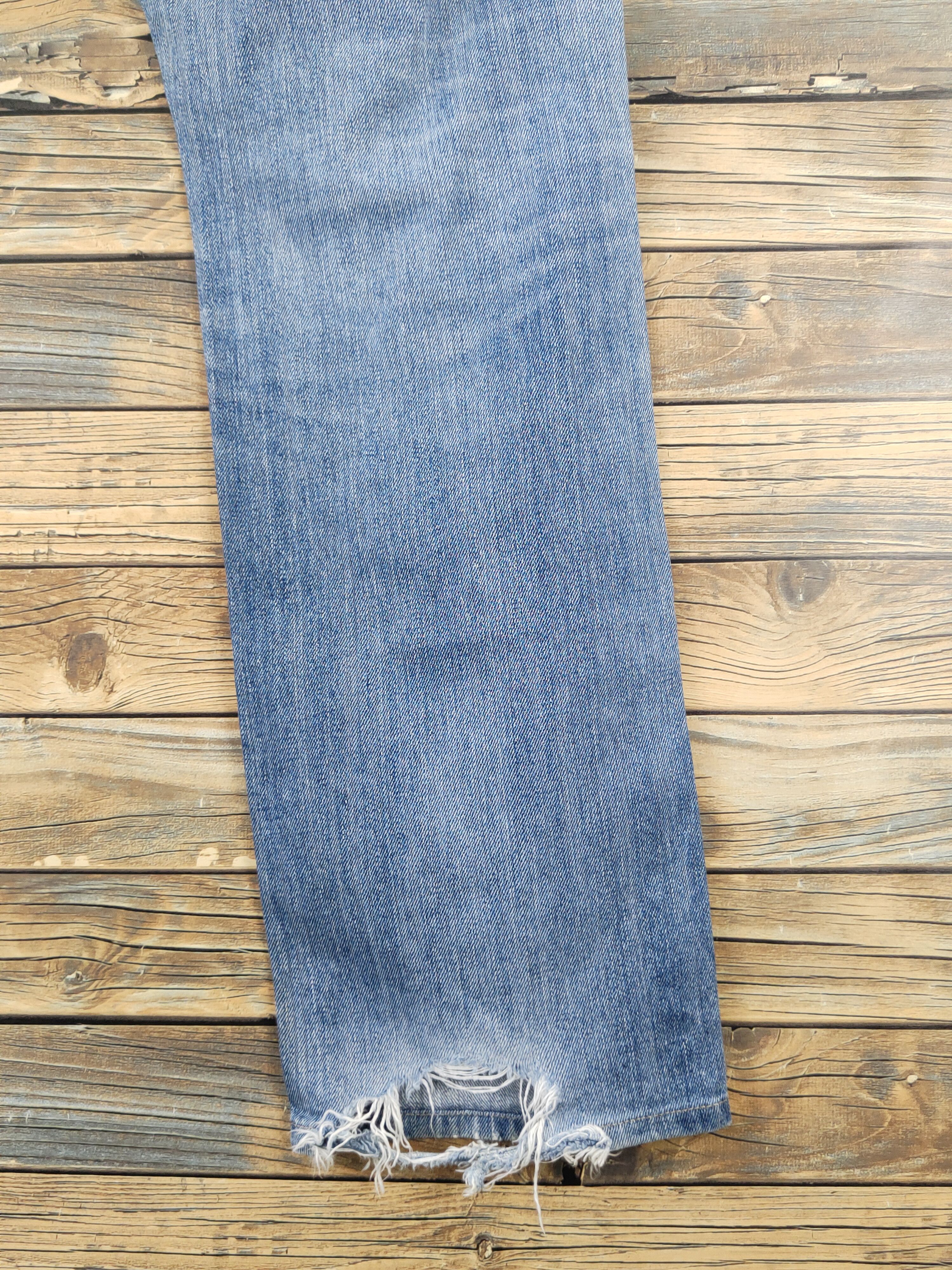 Japanese Brand Uniqlo fabric by kaihara Blue Distressed Ripped Jeans #W1871 Size US 34 / EU 50 - 12 Thumbnail