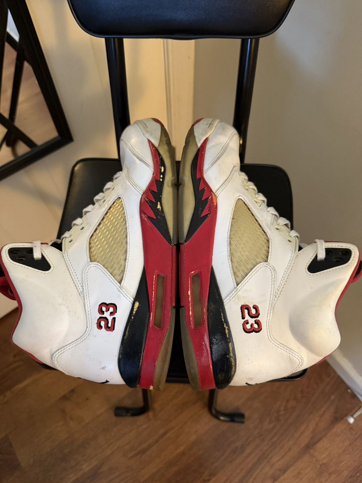Jordan Brand × Nike Jordan 5 Retro Fire Red Black Tongue (2013) Size US 10.5 / EU 43-44 - 3 Thumbnail