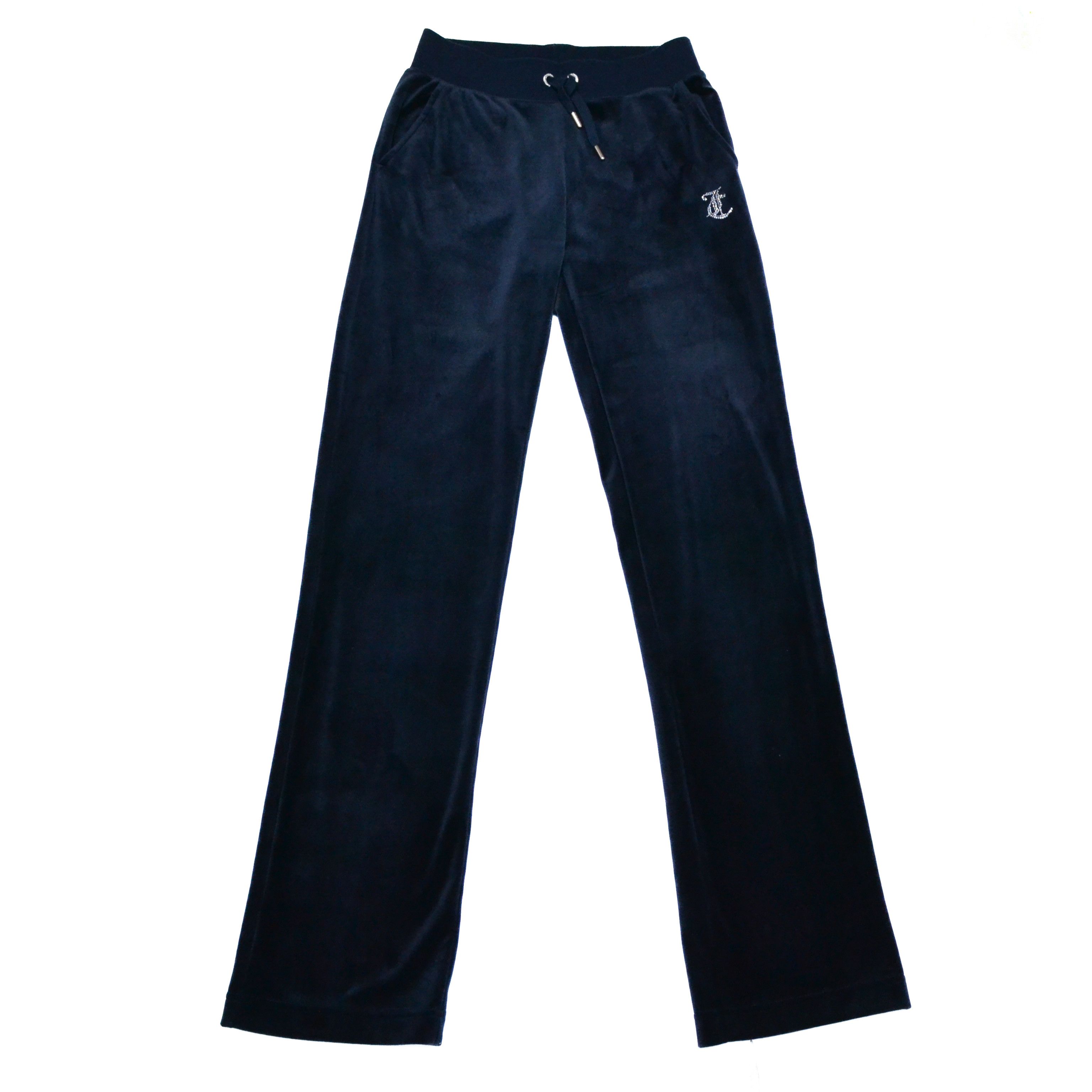 Juicy Couture Juicy Couture Velour Blue Navy Rhinestones Track Pants Size 26" / US 2 / IT 38 - 3 Thumbnail