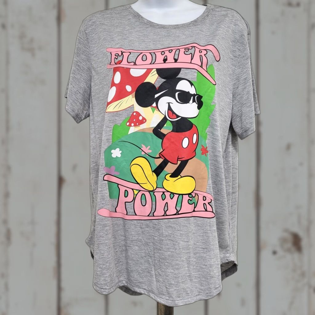 Disney Disney MICKEY MOUSE TShirt Women's Size XXL Flower Power Graphic Heather Gray Shirt Womens XXL Gray Flower Mickey Hoodie? Size XXL / US 16-18 / IT 52-54 - 1 Thumbnail