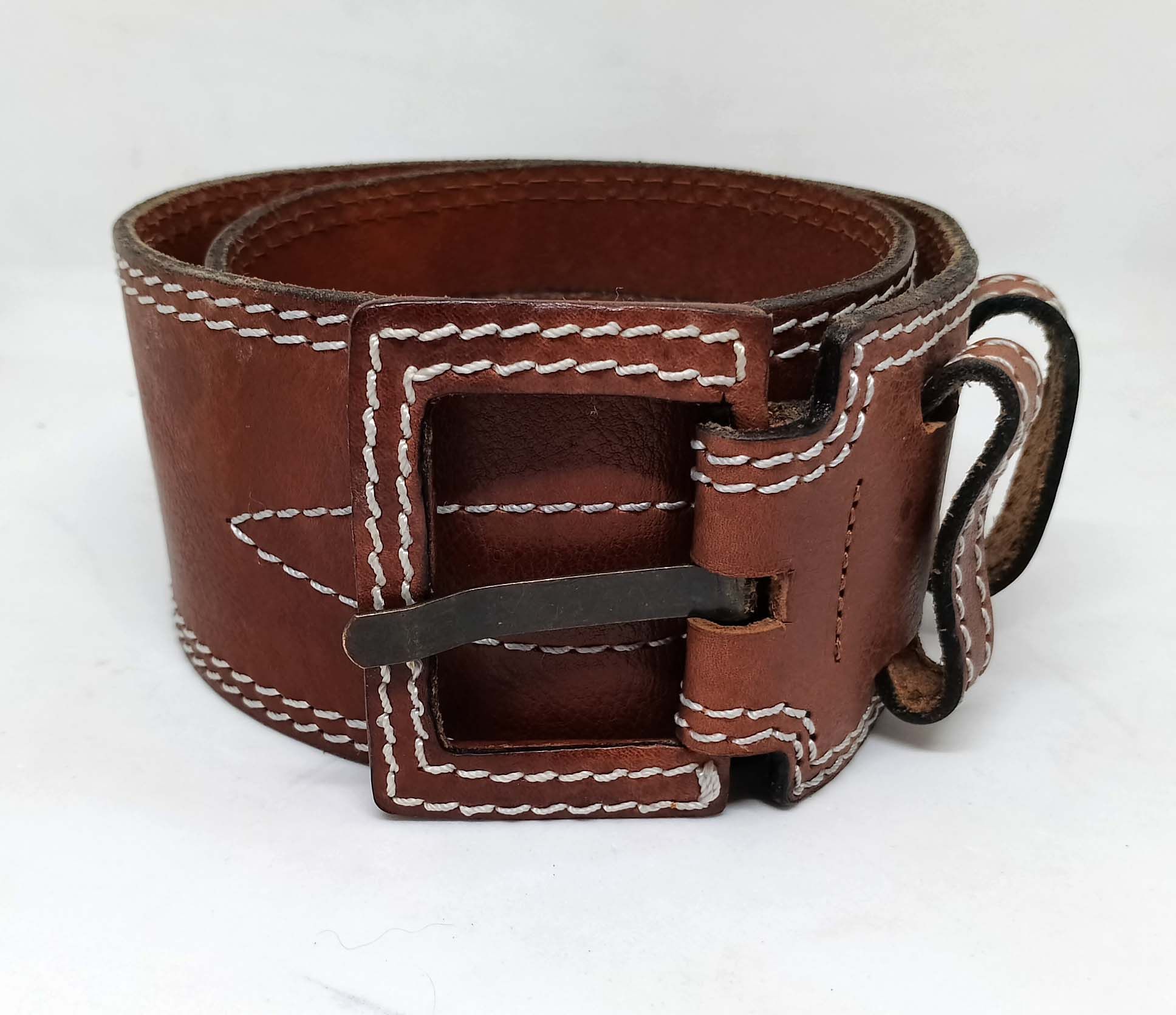 Diesel Diesel Wide Leather Belt – Brown – Size 95/38 – 70 mm Size ONE SIZE - 2 Thumbnail