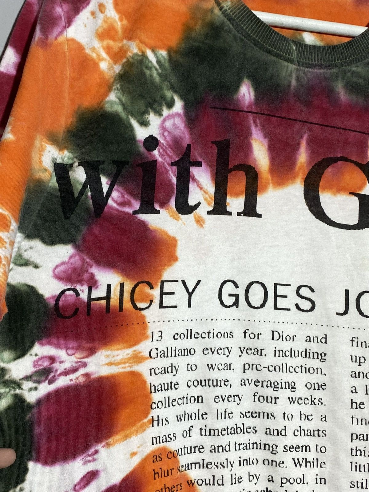 John Galliano John Galliano Newspaper Gazette Tie Dye T-shirt Size US XL / EU 56 / 4 - 3 Thumbnail