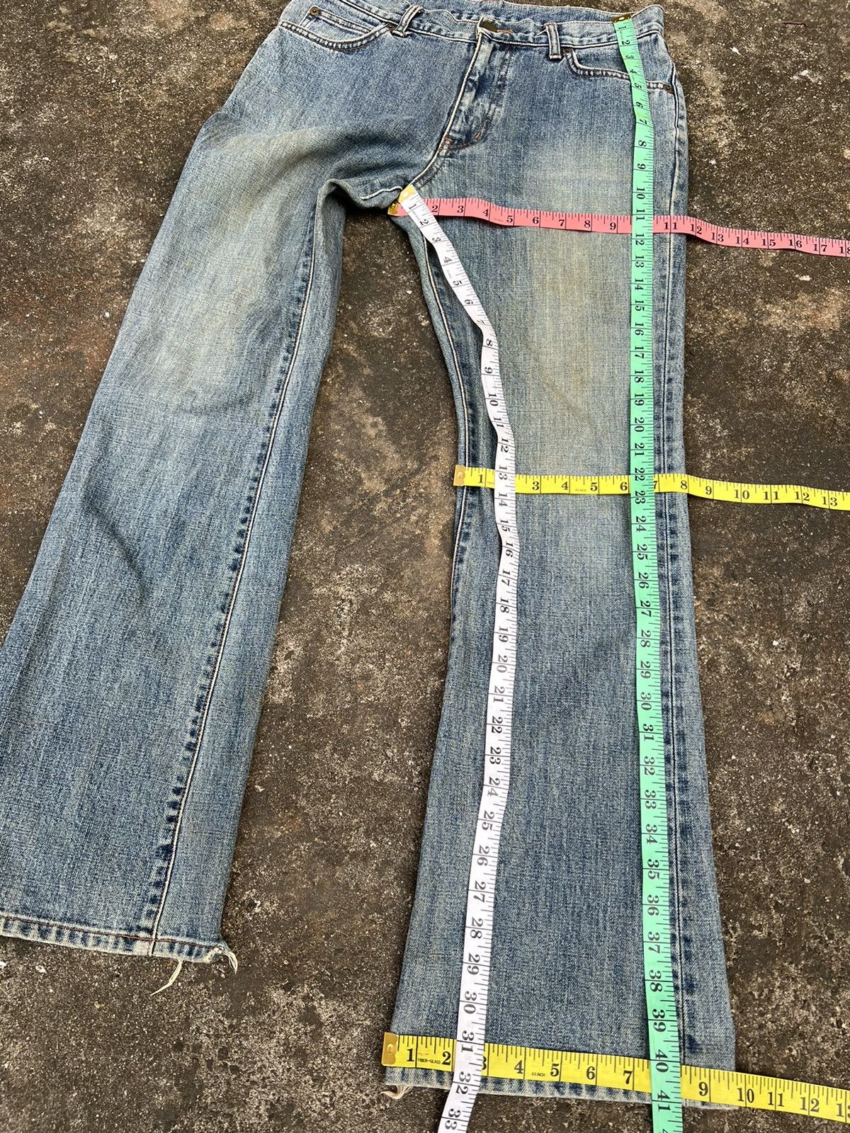 Japanese Brand × Wrangler 💥Flare💥 wrangler Distressed Mud Wash Jeans Size US 30 / EU 46 - 12 Thumbnail