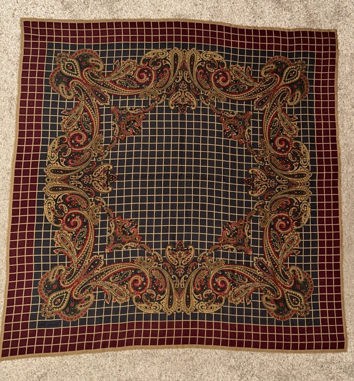 Dior Christian Dior Vintage Paisley Patterned 52x52” Scarf Size ONE SIZE - 10 Thumbnail