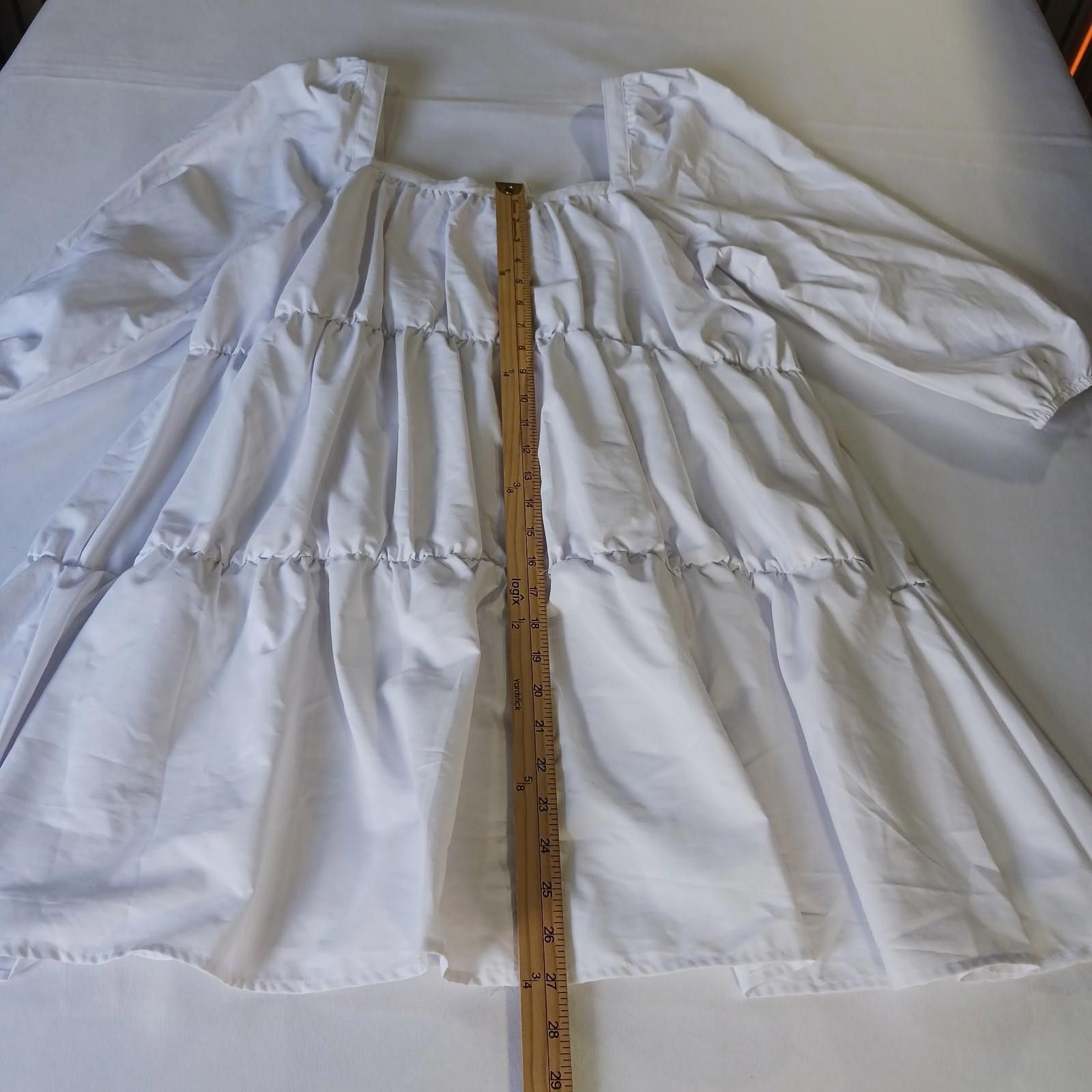 Other 18 Centimeters Women L White Button Front Square Neck Dress Size L / US 10 / IT 46 - 6 Thumbnail