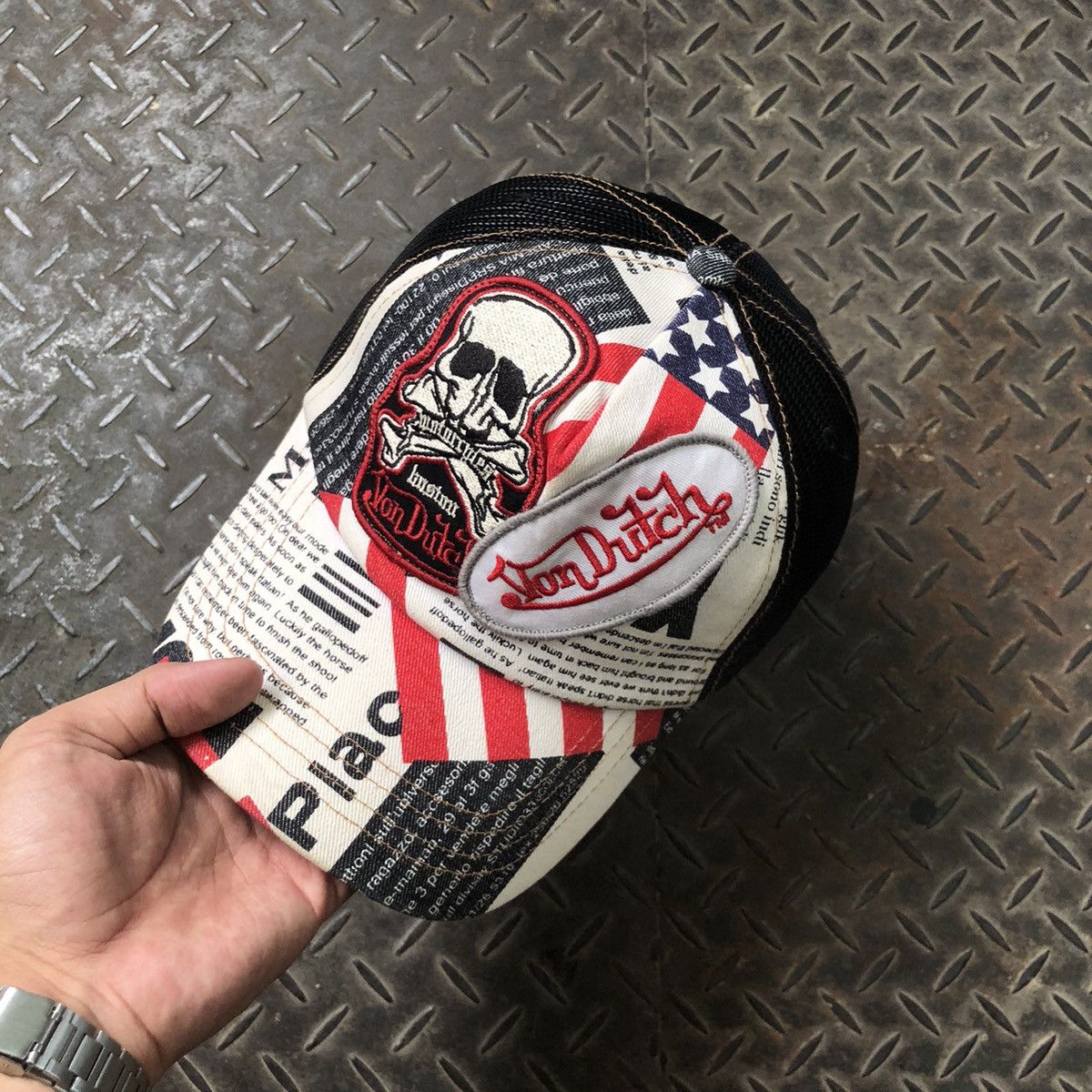 Von Dutch 🚫 SOLD 🚫 Von Dutch Full Print Double Patch Trucker Hat Size ONE SIZE - 3 Thumbnail