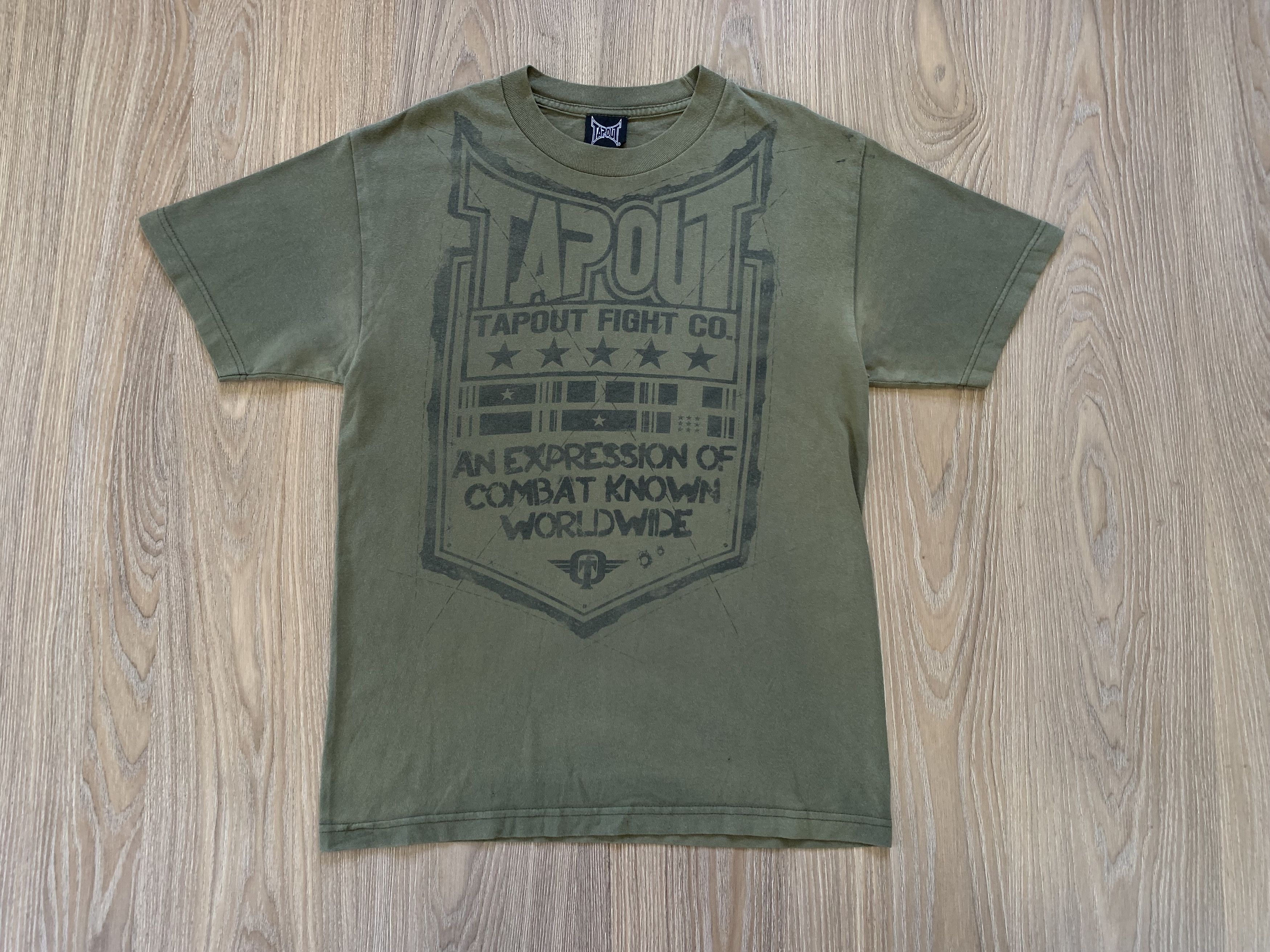 Tapout × Vintage Tapout Khaki Printed T Shirt Size US M / EU 48-50 / 2 - 2 Thumbnail