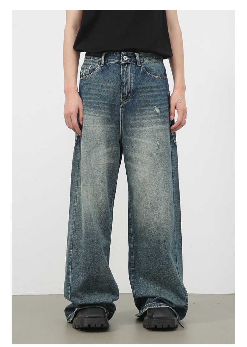 Japanese Brand Men's Loose-Fit Washed American-Style Straight-Leg Jeans Size US 32 / EU 48 - 1 Thumbnail