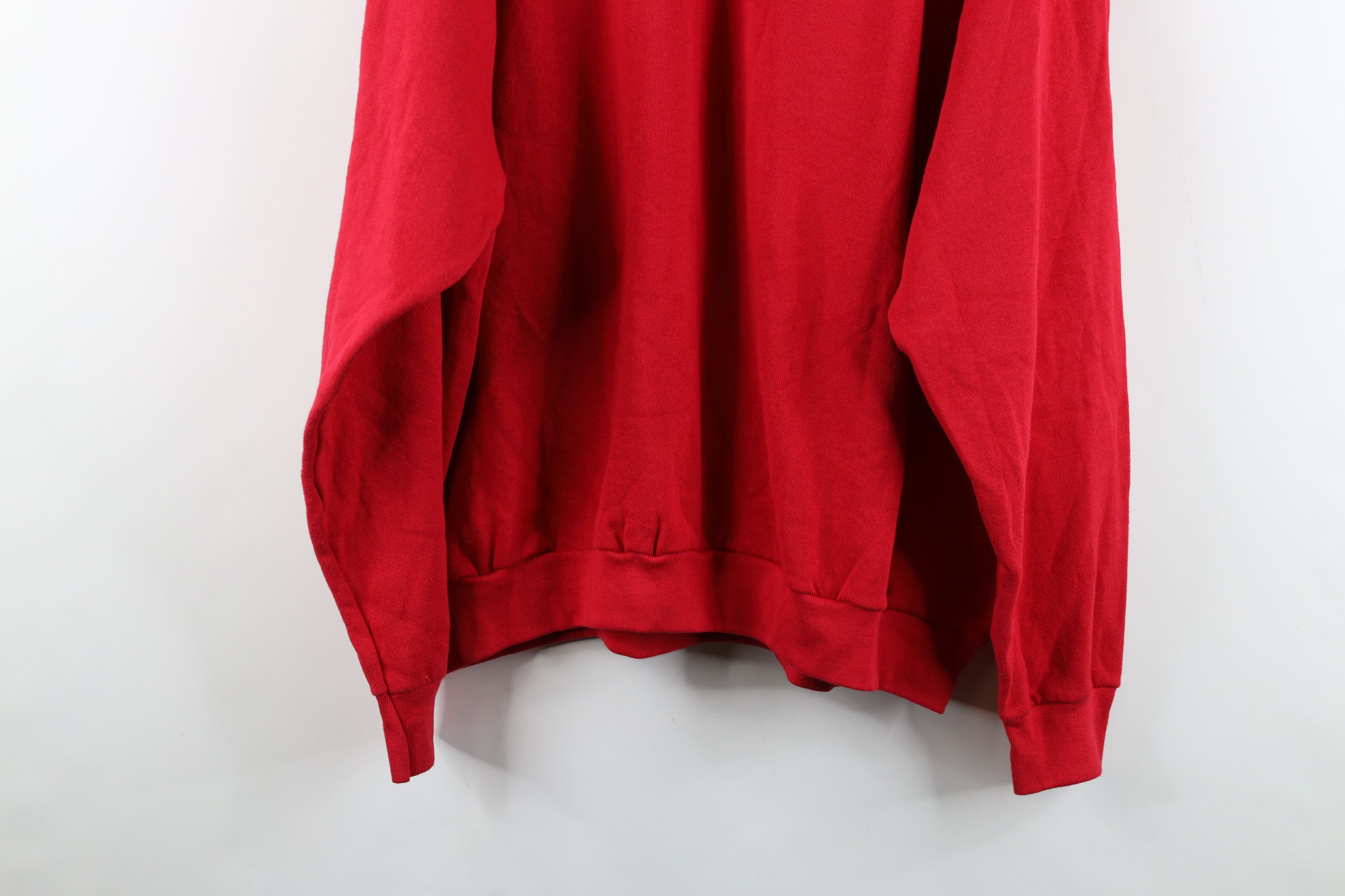 Vintage Vintage 90s Streetwear Blank Crewneck Sweatshirt Red USA Size US XXL / EU 58 / 5 - 12 Thumbnail
