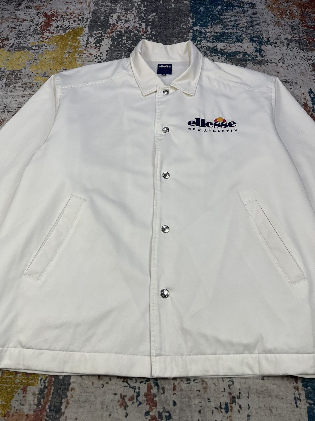 Ellesse Vintage Ellesse Button Up Windbreaker Coach Jackets Size US L / EU 52-54 / 3 - 4 Thumbnail
