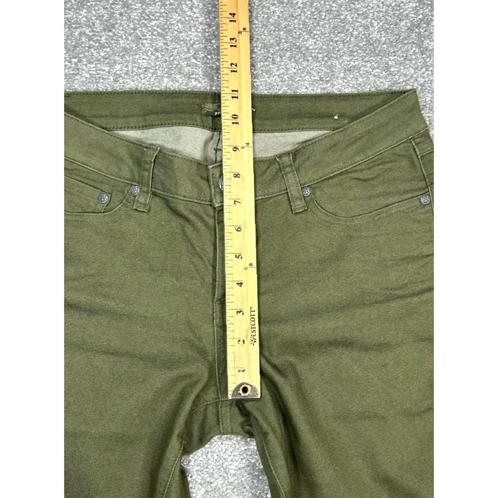 Prana Prana Jeans Womens 4 Green Denim Logo Cotton Stretch Mid Rise Straight Leg 30x31 Size 27" / US 4 / IT 40 - 5 Thumbnail