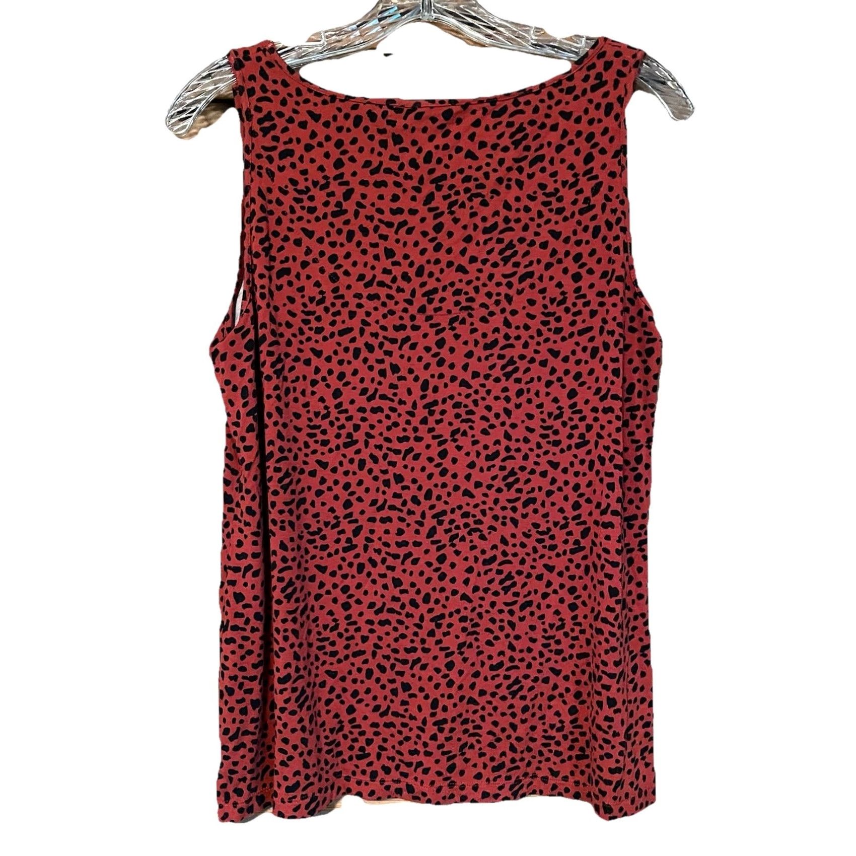 Vintage Chico's Top Women’s Sz 1/M Leopard Cheetah Print Tank red brick & Black Tank Women M Leopard Cheetah Print Tank Size M / US 6-8 / IT 42-44 - 3 Thumbnail