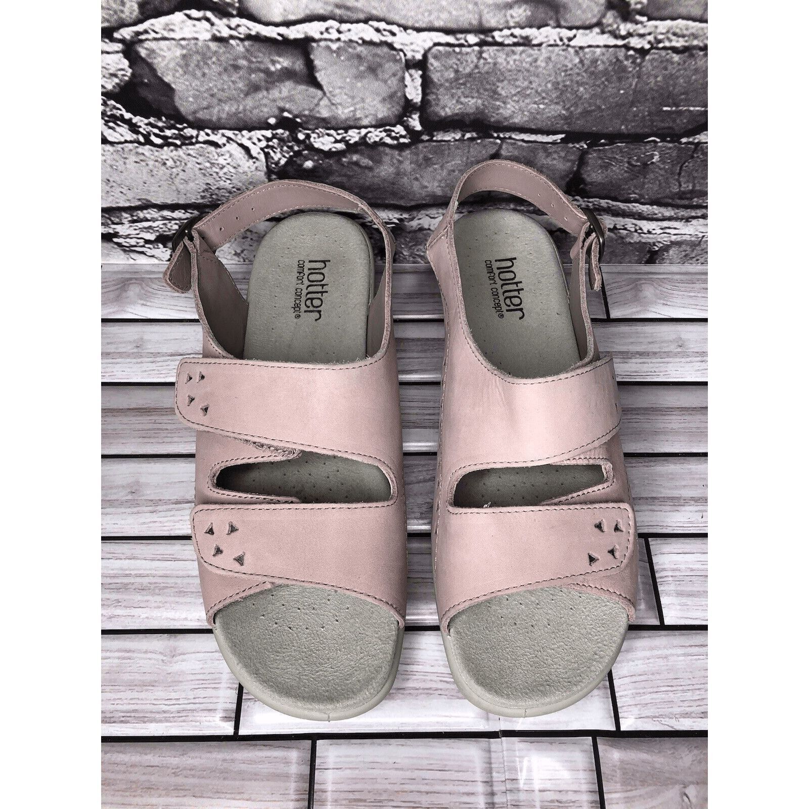 Other Hotter Easy STD Lilac Pink Nubuck Leather Strap Wedge Sandal Size US 9 / IT 39 - 14 Thumbnail