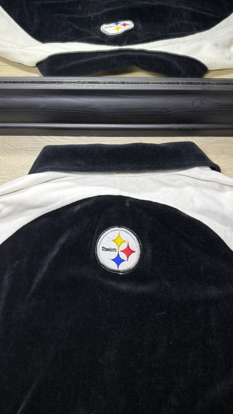Starter Vintage 1990s Pittsburgh Steelers Velvet Embroidered Track Size L / US 10 / IT 46 - 2 Thumbnail