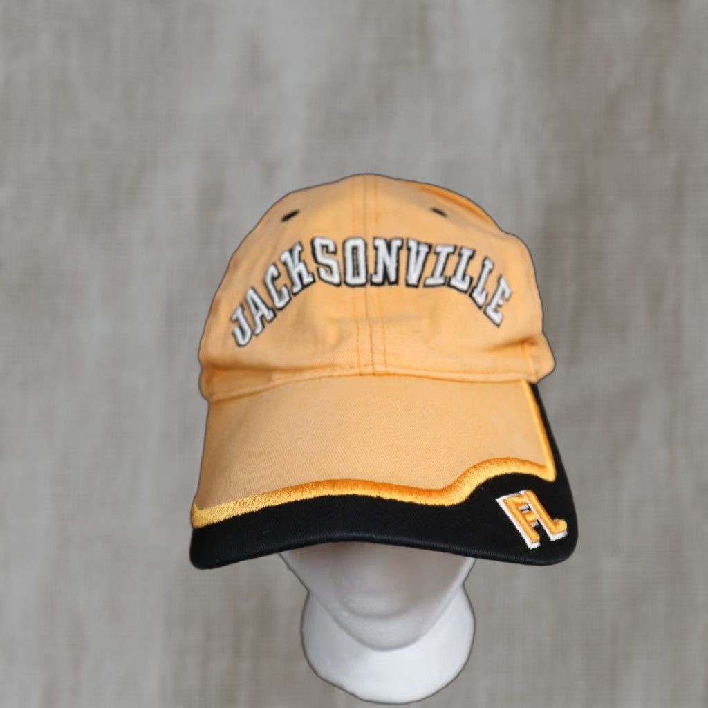 Vintage JACKSONVILLE Florida Orange Adjustable Adult Baseball Cap Hat Mens Baseball Cap Orange Beach Theme Velcro Strap Fahrenheit headwear company Adjustable Size ONE SIZE - 1 Thumbnail
