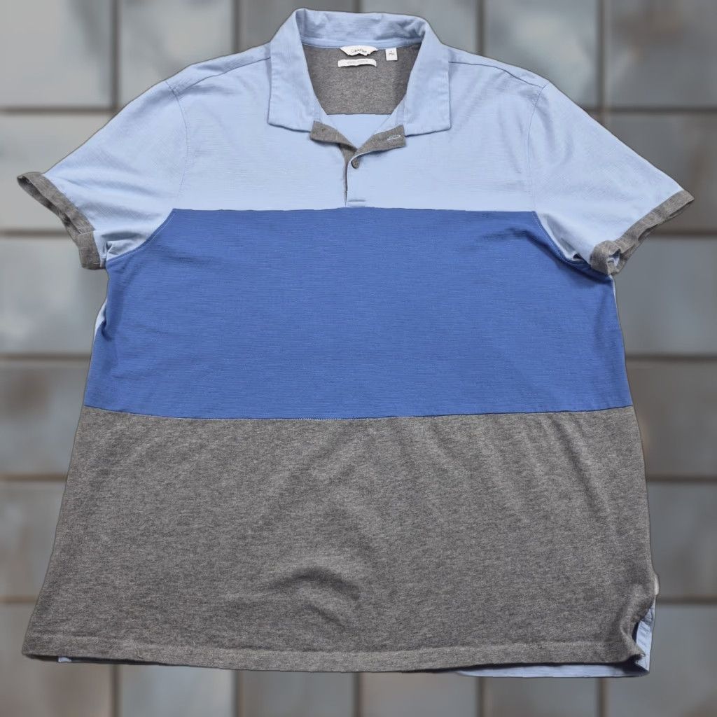 Calvin Klein Calvin Klein Liquid Touch Polo Shirt Mens XL Colorblock Cotton Knit Button Front Collared Short Sleeve Multicolor Size US XL / EU 56 / 4 - 1 Thumbnail