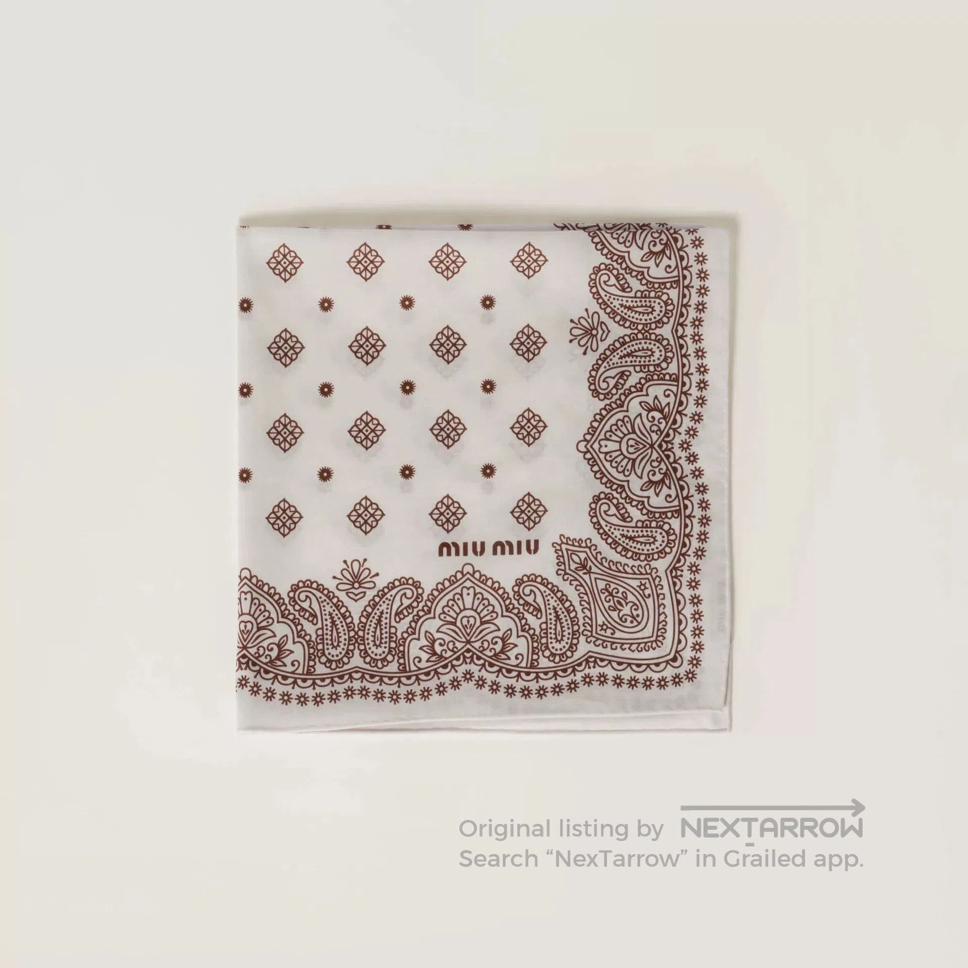 Miu Miu Miu Miu Printed Poplin Square Scarf. Size ONE SIZE - 2 Thumbnail