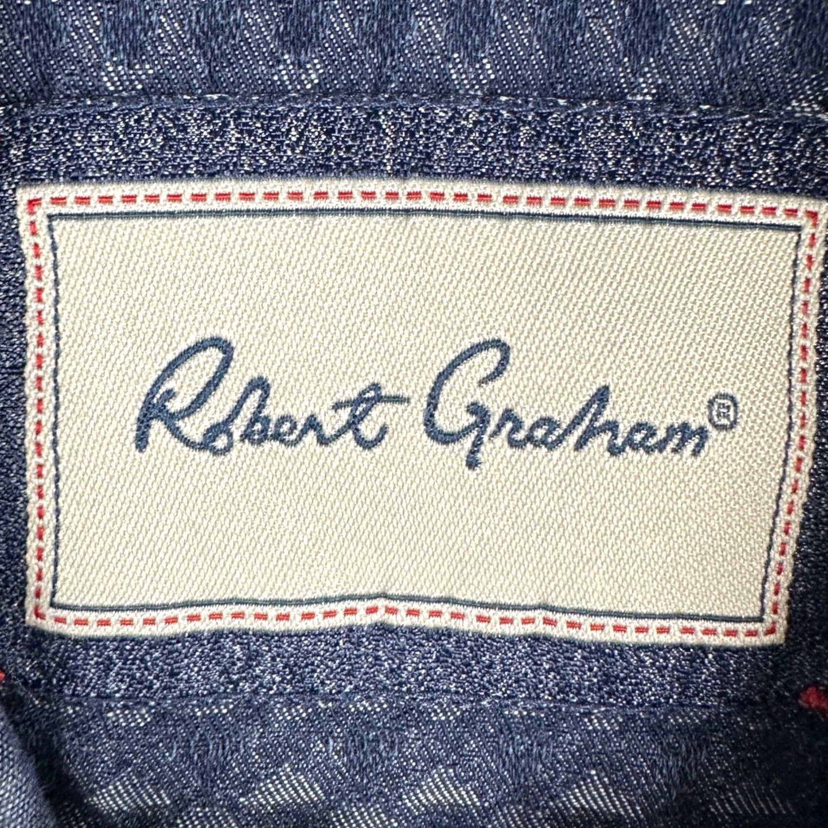 Robert Graham Robert Graham Shirt Mens 2XL Navy Blue Button Up Geometric Long Sleeve Casual Size US XXL / EU 58 / 5 - 4 Thumbnail