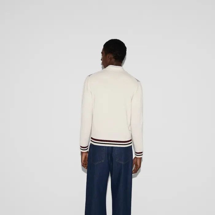 Gucci o1loc1c0226 806192 Wool Argyle Intarsia Knit Cardigan Size US L / EU 52-54 / 3 - 4 Thumbnail