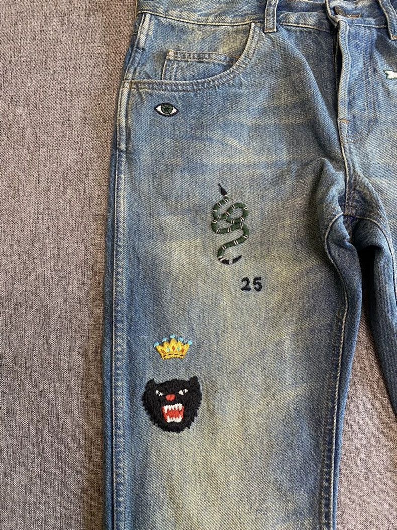 Gucci GUCCI Patterned Denim Pants with Embroidery-2505 Size US 32 / EU 48 - 4 Thumbnail