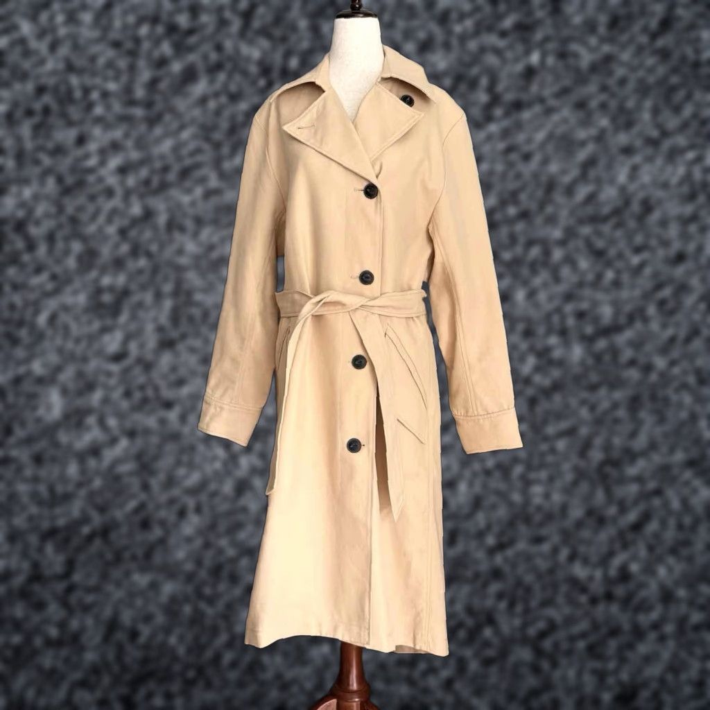 Rag & Bone Rag & Bone Trench Coat Women Beige Cotton Khaki Size M Classic Style 42”-47.5” 21” Pit to Pit Button Tie Coat Size M / US 6-8 / IT 42-44 - 1 Thumbnail
