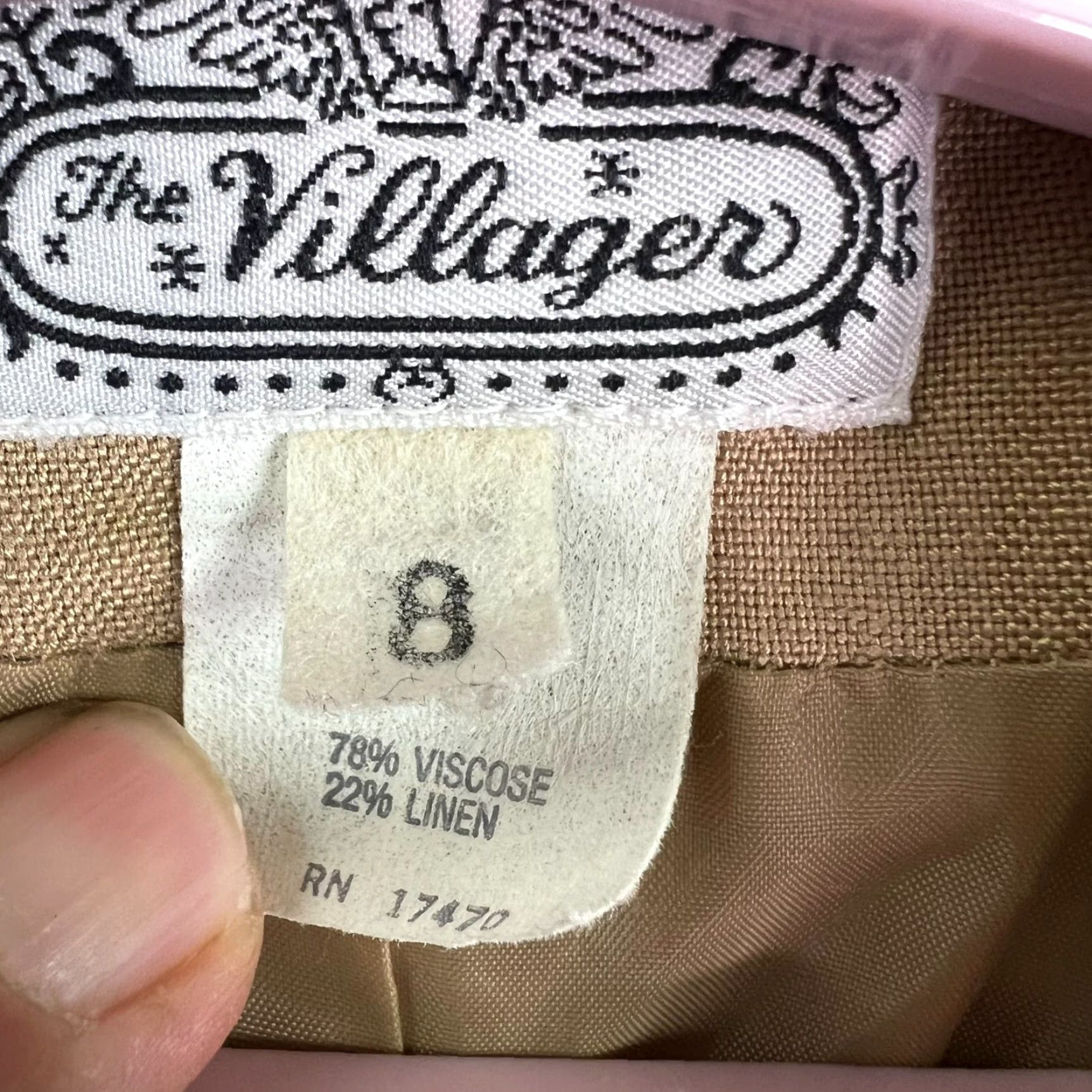 Vintage VINTAGE Villager Blazer Women Size 8 Tan Linen Blend Single-Breasted Notch Lapel Lightweight Lined 70s Womens Size M / US 6-8 / IT 42-44 - 5 Thumbnail