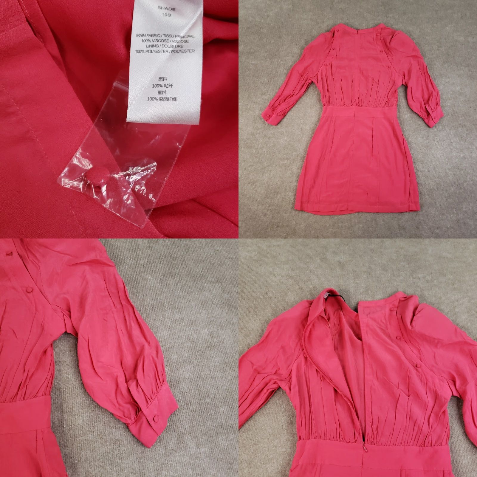 Iro IRO Shift Dress Womens Size 38 Pink Long Sleeve Lined Pockets Faux Wrap Size M / US 6-8 / IT 42-44 - 9 Thumbnail