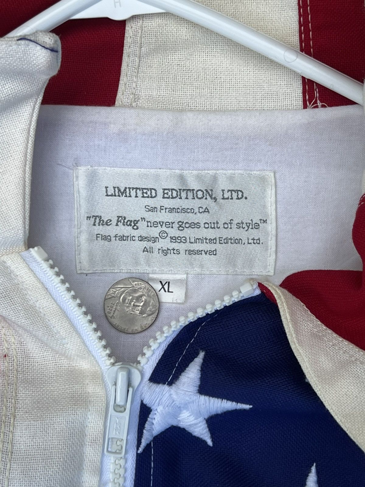 Vintage Vintage 1993 Made In USA American Flag Jacket Size US XL / EU 56 / 4 - 6 Thumbnail