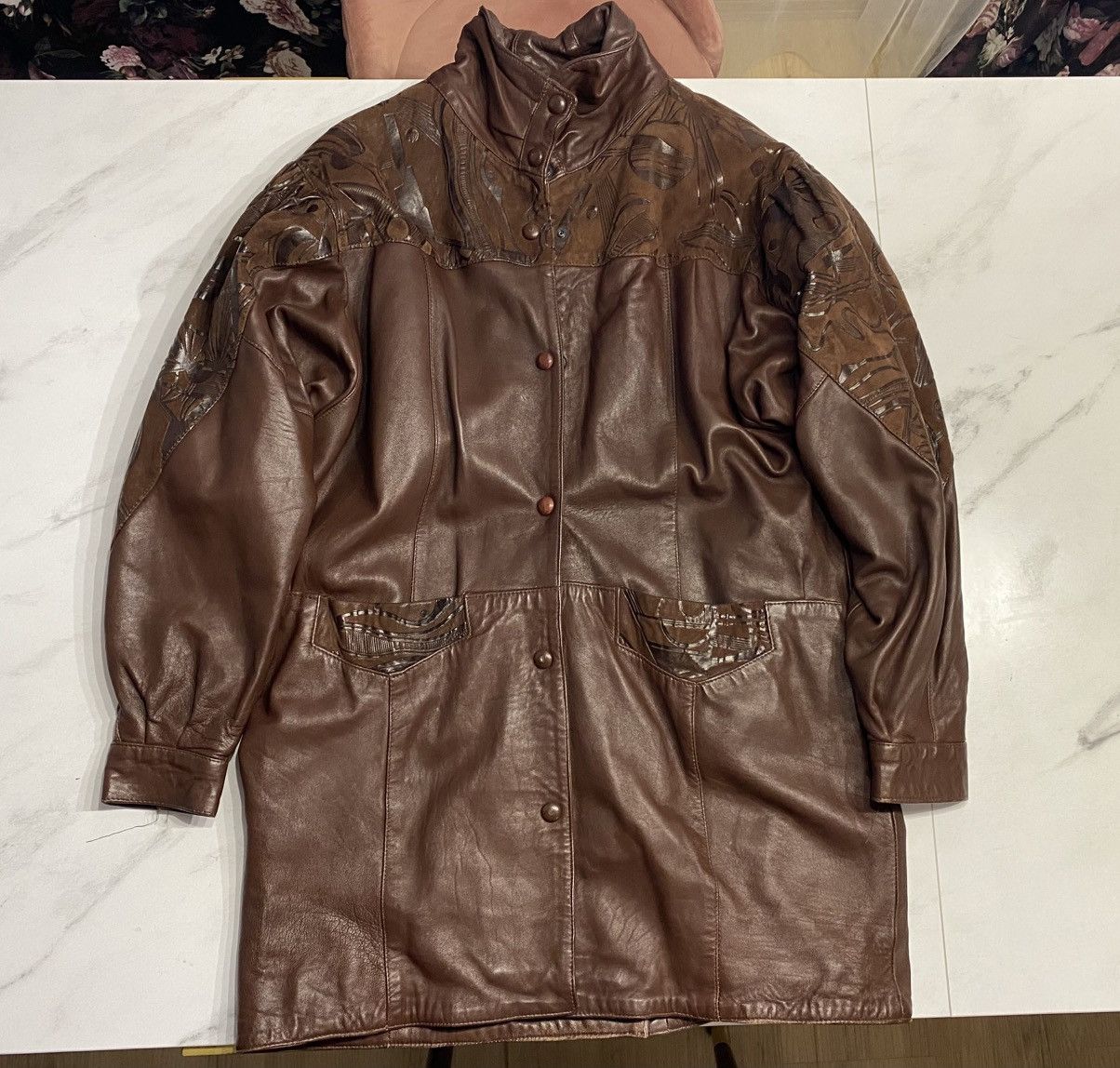 Affliction × Vintage Leather Brown jacket vintage oversize Size L / US 10 / IT 46 - 10 Thumbnail