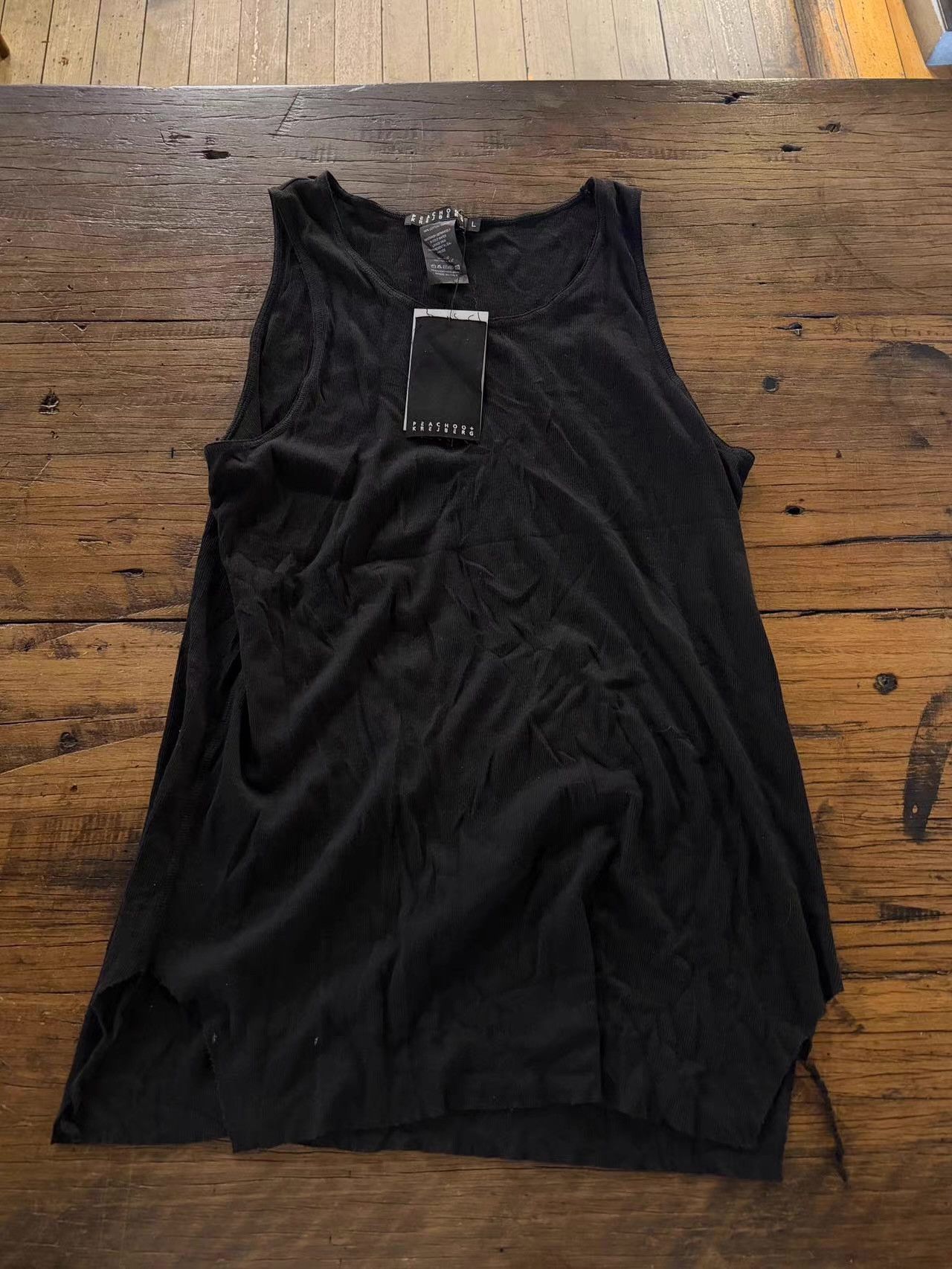 Peachoo + Krejberg PEACHOO + KREJBERG15SS Black Edge‑Stitch Detail Tank Top Ｑ25 Size M / US 6-8 / IT 42-44 - 1 Thumbnail