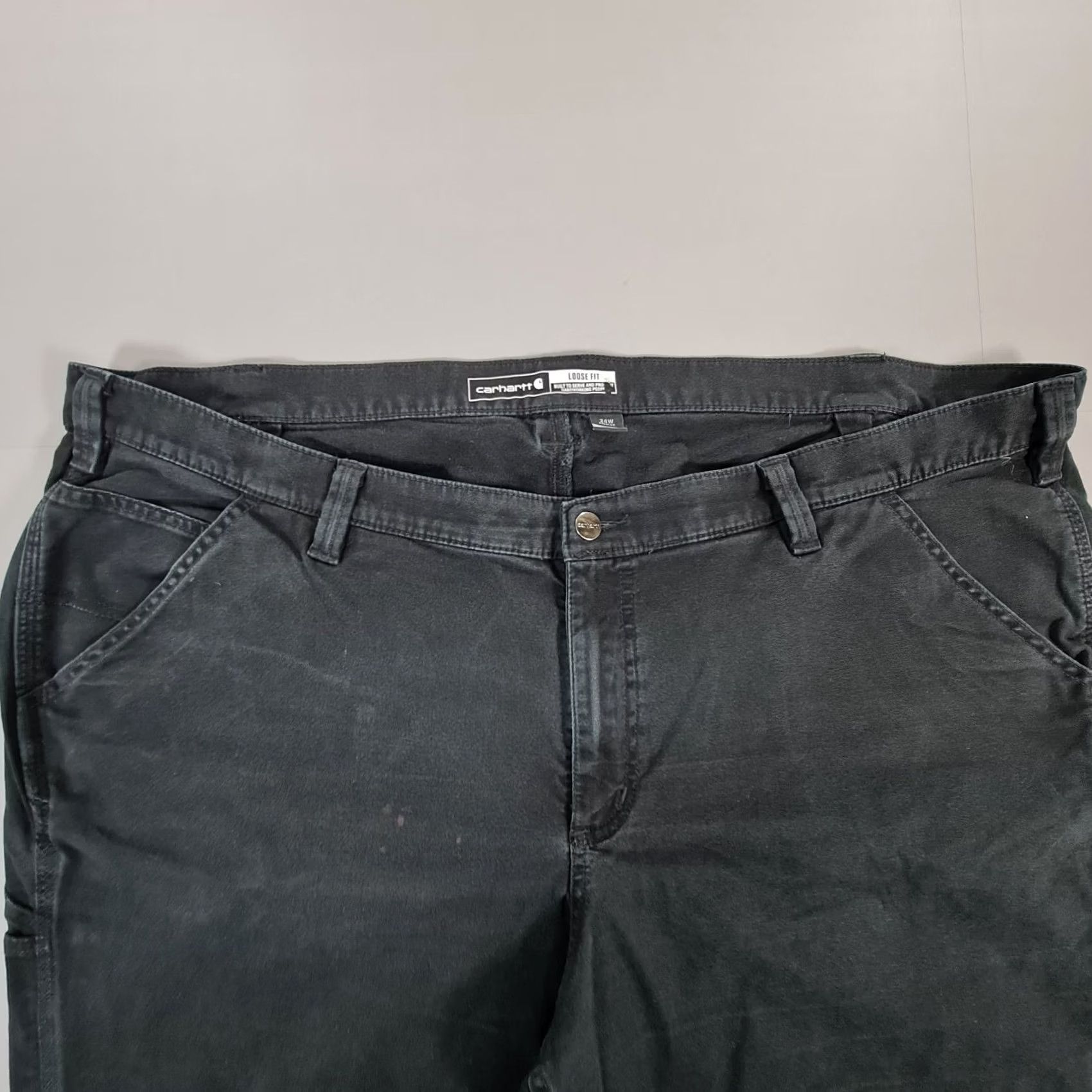 Carhartt VINTAGE Carhartt Womens Carpenter Trousers Black W48 L30 Loose Fit Rugged Flex Pants 24W Size 42" / US 20 - 3 Thumbnail
