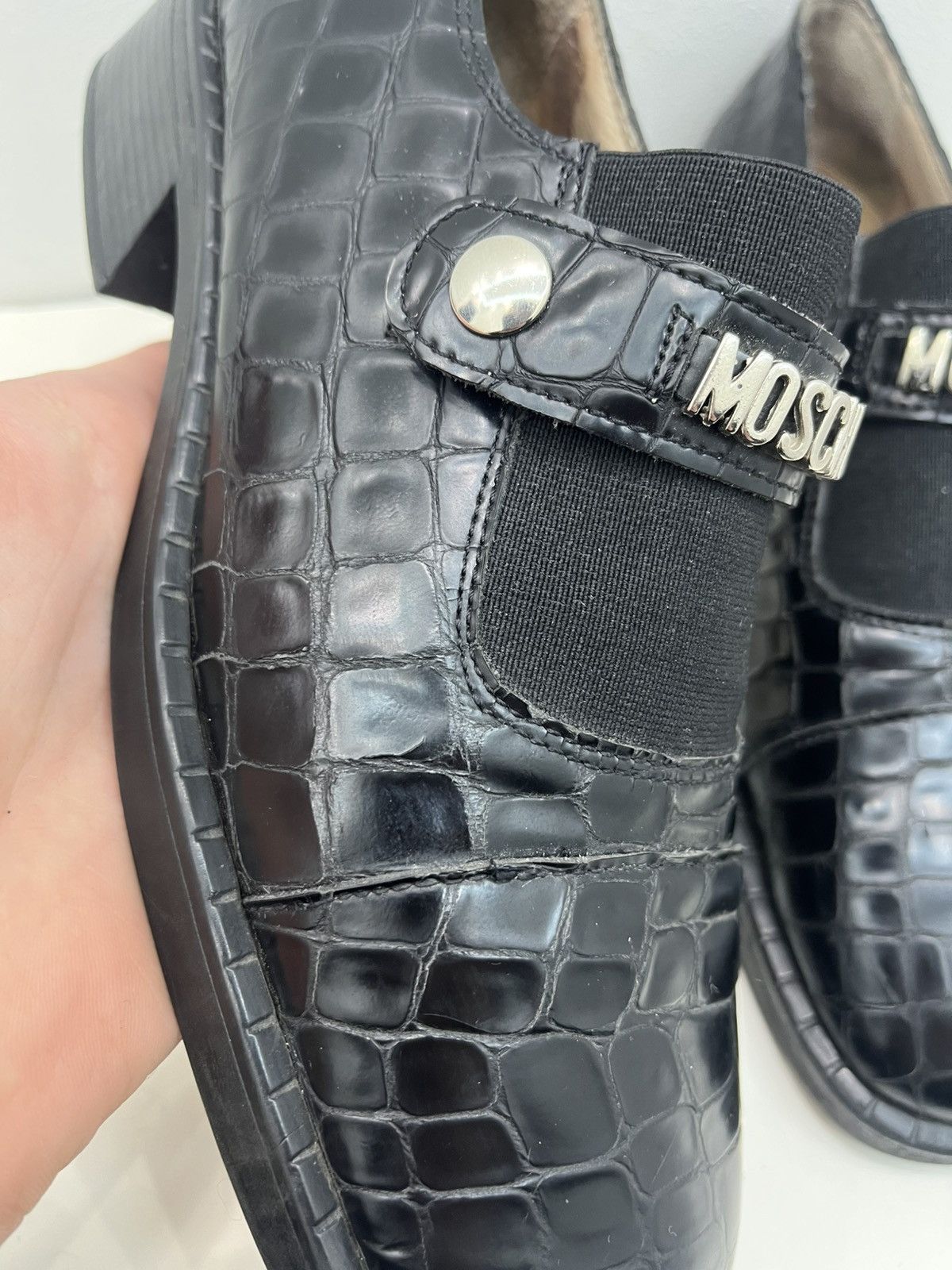 Moschino Moschino Movable Logo Chunky Platform Slip On Loafers Size US 7 / IT 37 - 12 Thumbnail