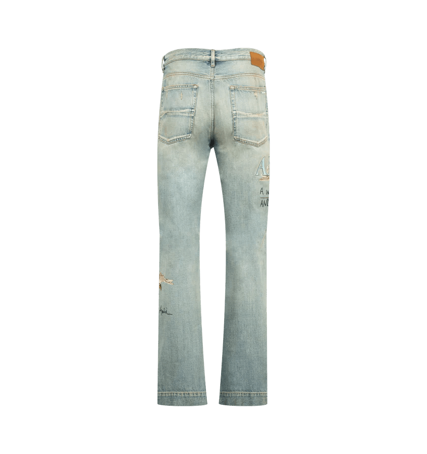 Amiri o1h1sh10526 Chateau MX1 Straight Flare Jean Size US 34 / EU 50 - 2 Thumbnail