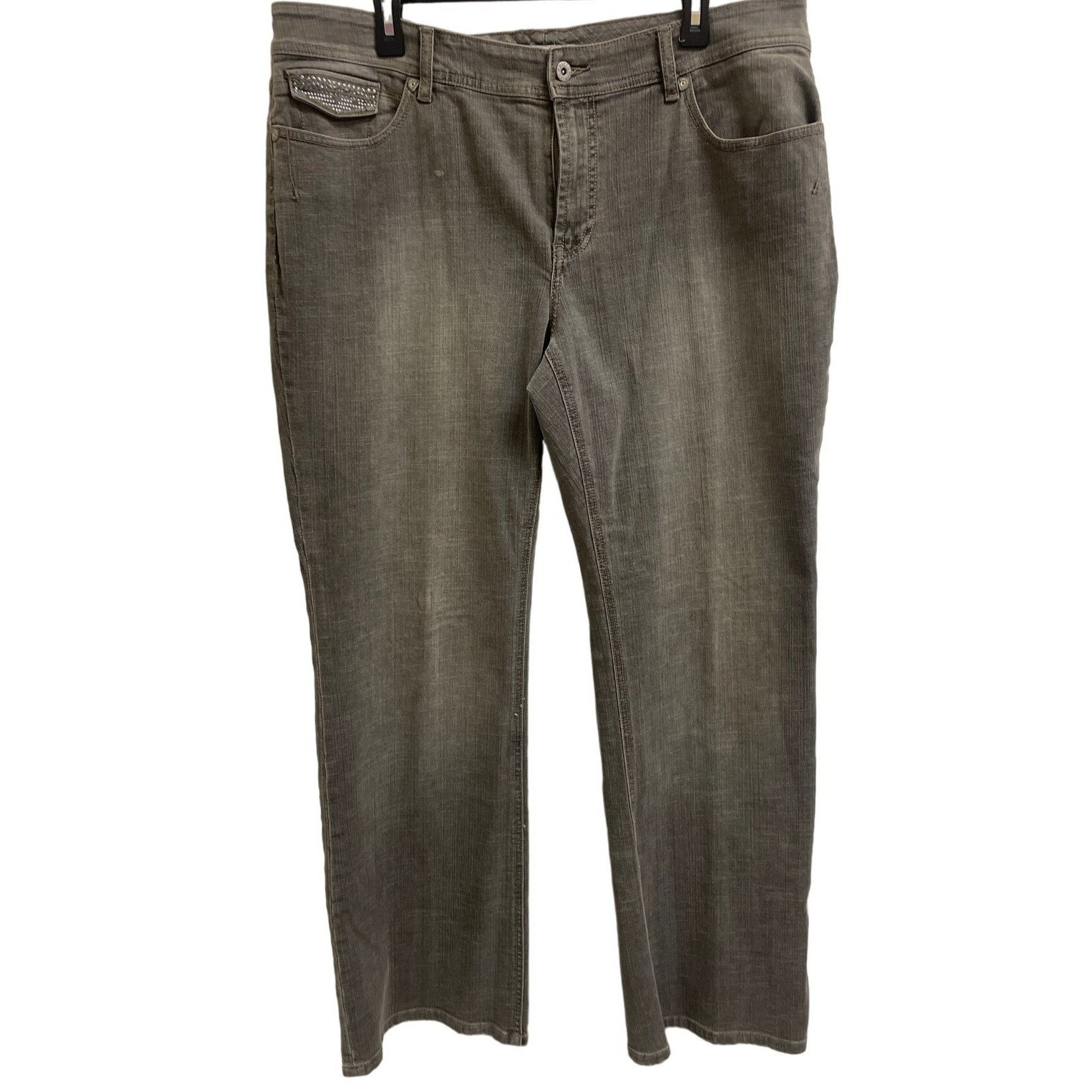 Chicos Chicos Platinum Women's Jeans Rhinestone pockets Size 3 SKU Size 25" / US 0 / IT 36 - 1 Thumbnail