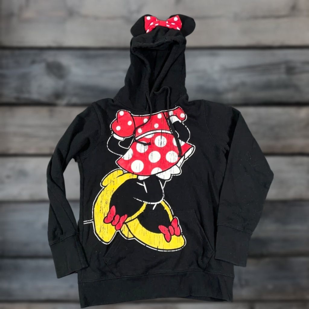 Disney Disney Parks Authentic Minnie Mouse Hoodie Women's Medium Sweatshirt with Ears Size M / US 6-8 / IT 42-44 - 1 Thumbnail