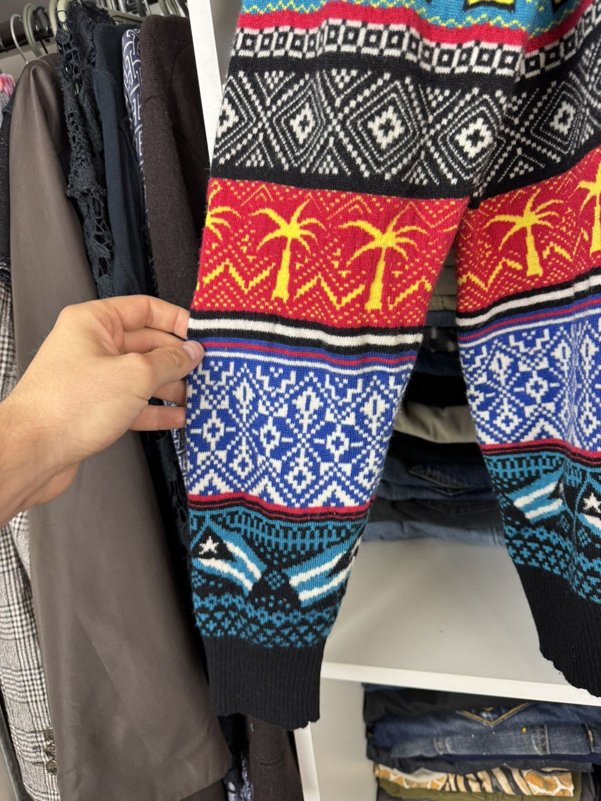 Diesel Diesel Rum Bottles & Tropical Palms Colorful Sweater Size US L / EU 52-54 / 3 - 6 Thumbnail