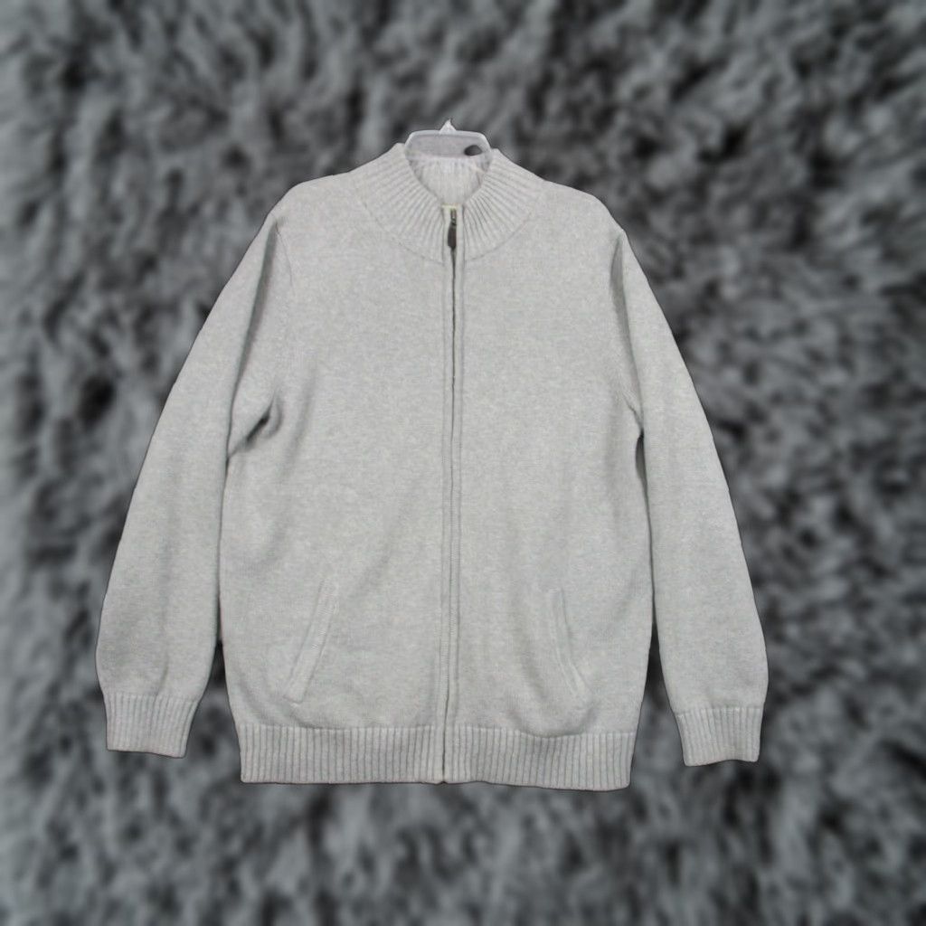 Vintage LL Bean Sweater Jacket Men's Large Tall Gray Full Zip Size US L / EU 52-54 / 3 - 1 Thumbnail