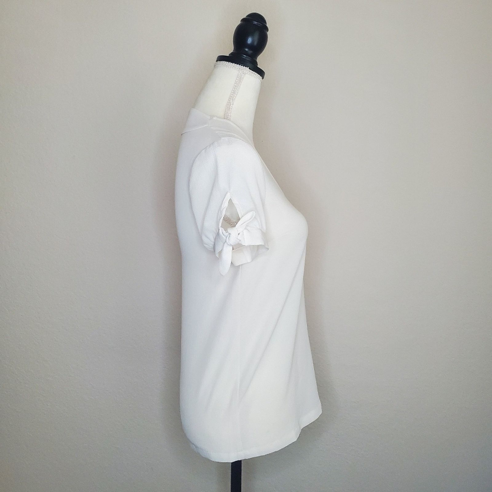 Other Modcloth White Tie Sleeve Blouse XXS Size XXS / US 00 / IT 34 - 2 Thumbnail
