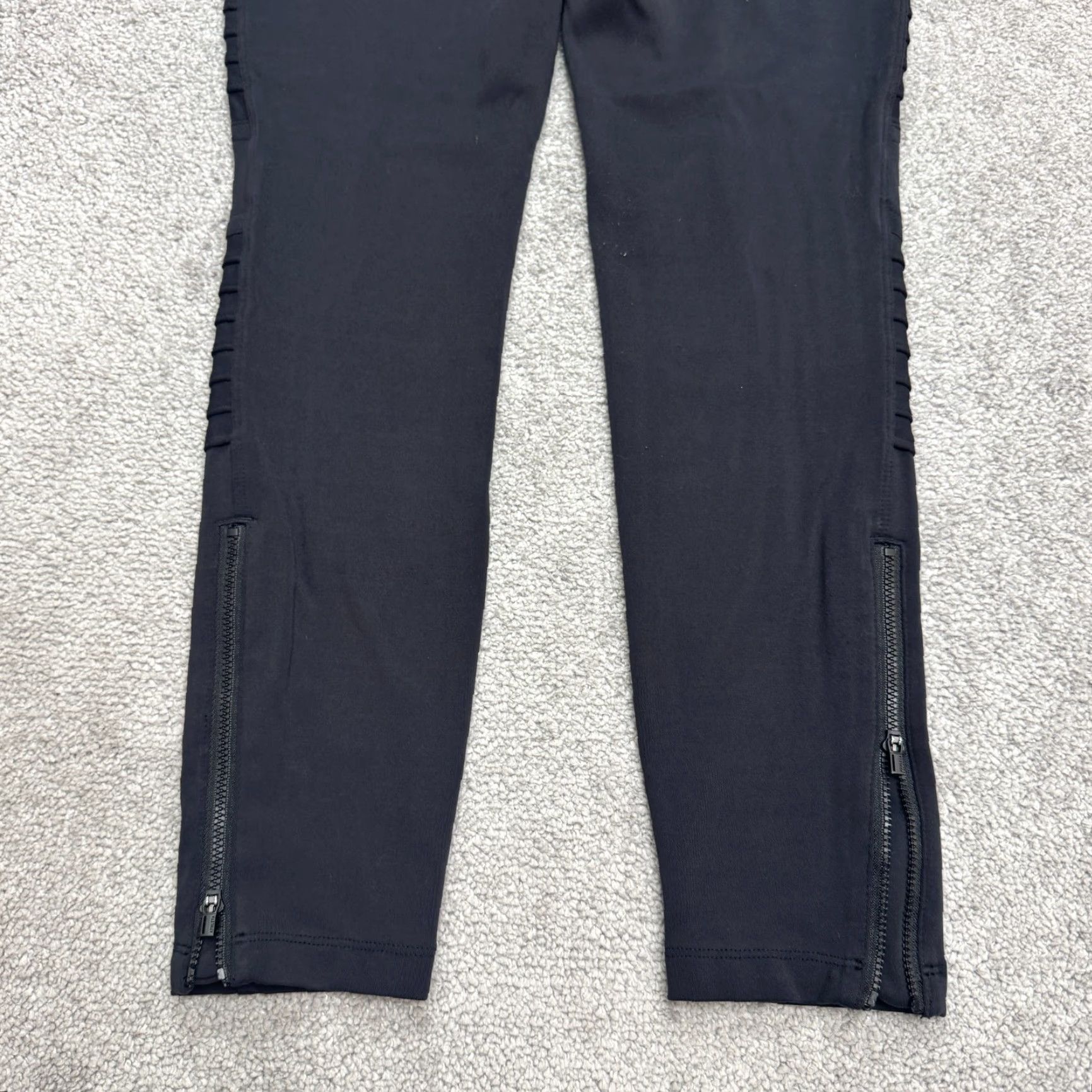 Athleta VINTAGE Athleta Delancey Moto Leggings Womens M Black High Rise Pocket Active Size 32" / US 10 / IT 46 - 4 Thumbnail