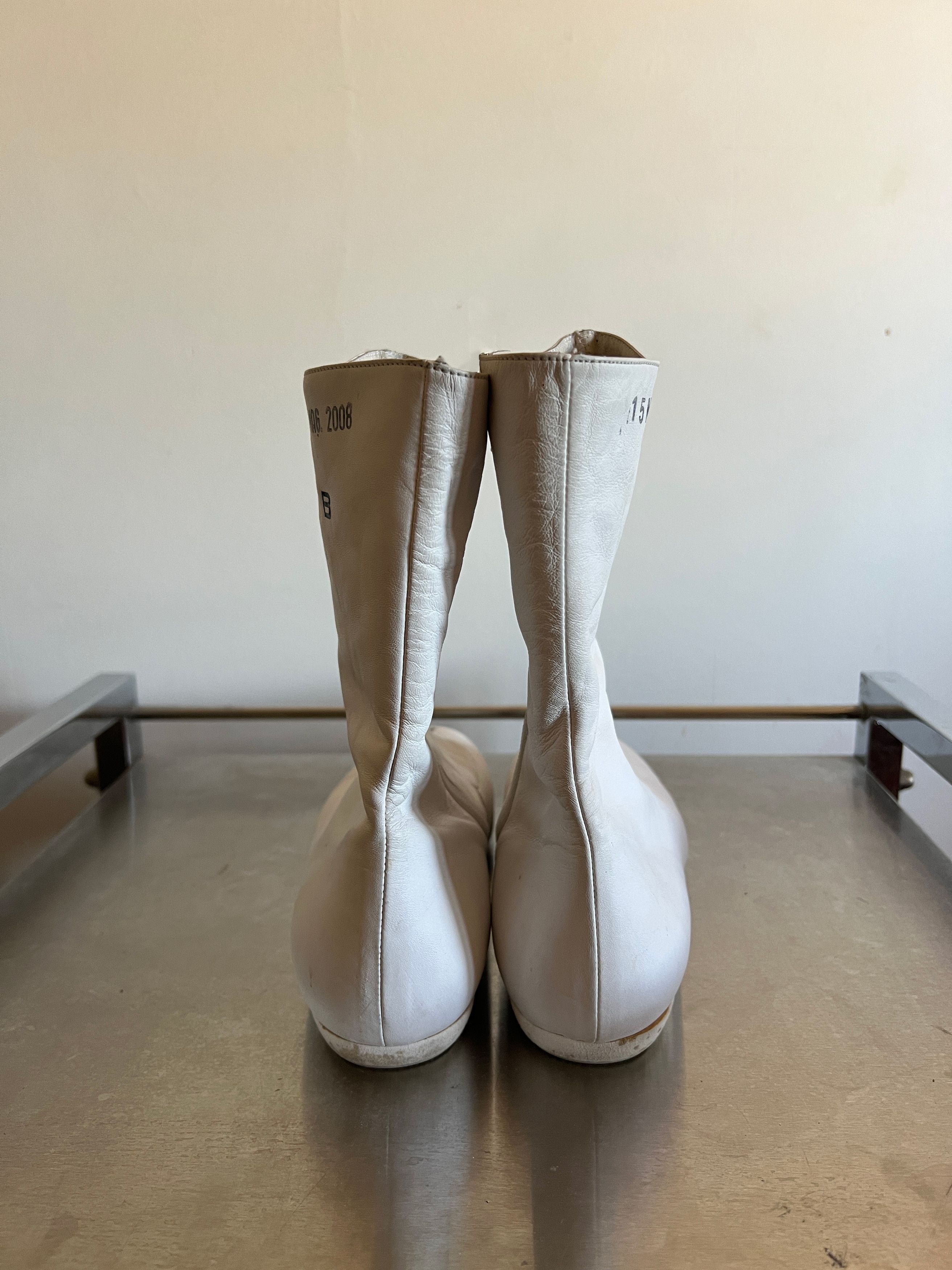 Other Biography by Engels-Strijbol White Leather Boots Size 37 Size US 7 / IT 37 - 3 Thumbnail