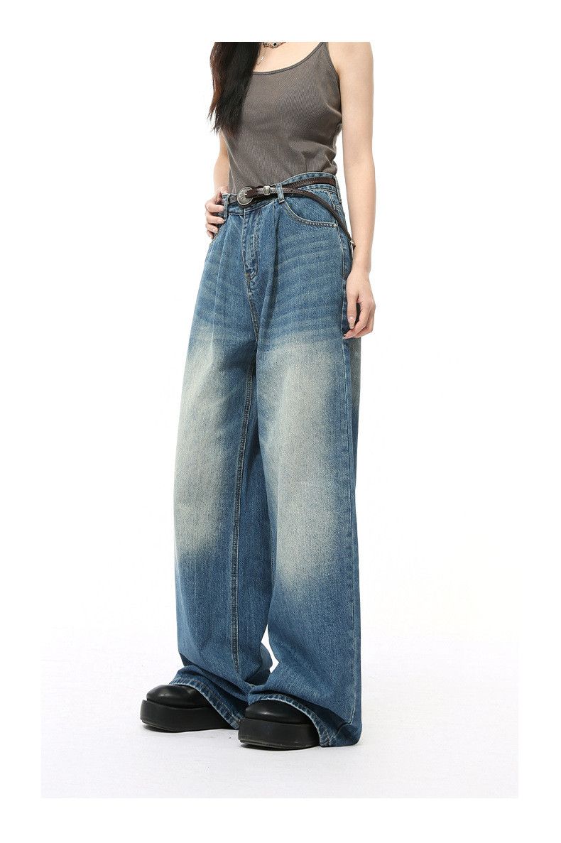 Vintage Japanese retro cleanfit wide-leg distressed jeans Size US 32 / EU 48 - 3 Thumbnail